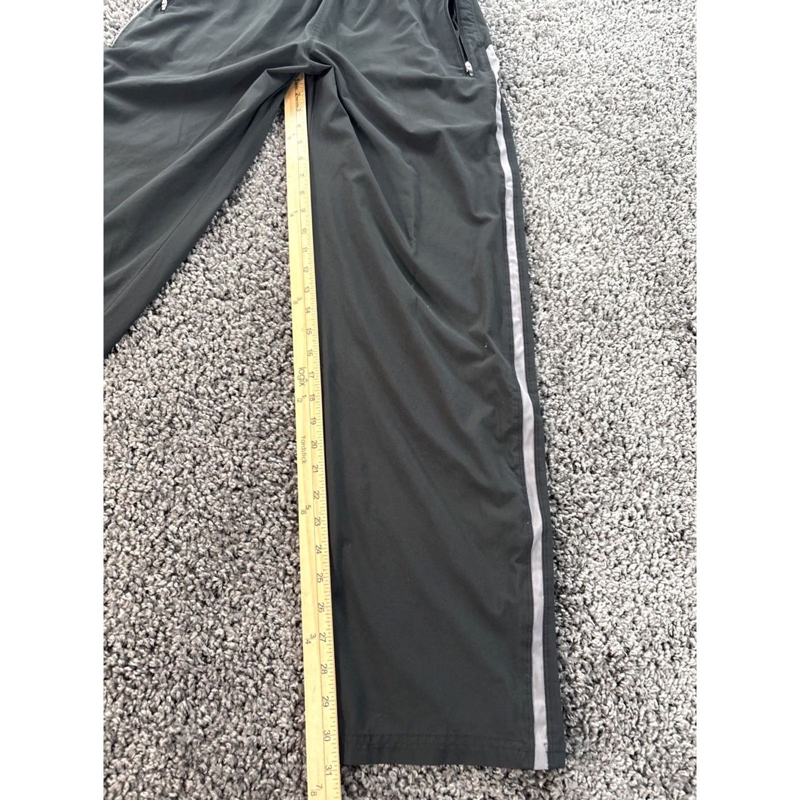 Nike VINTAGE Nike Track Pants Mens Small Gray Striped Track Ankle Zip Baggy Size US 29 - 2 Thumbnail