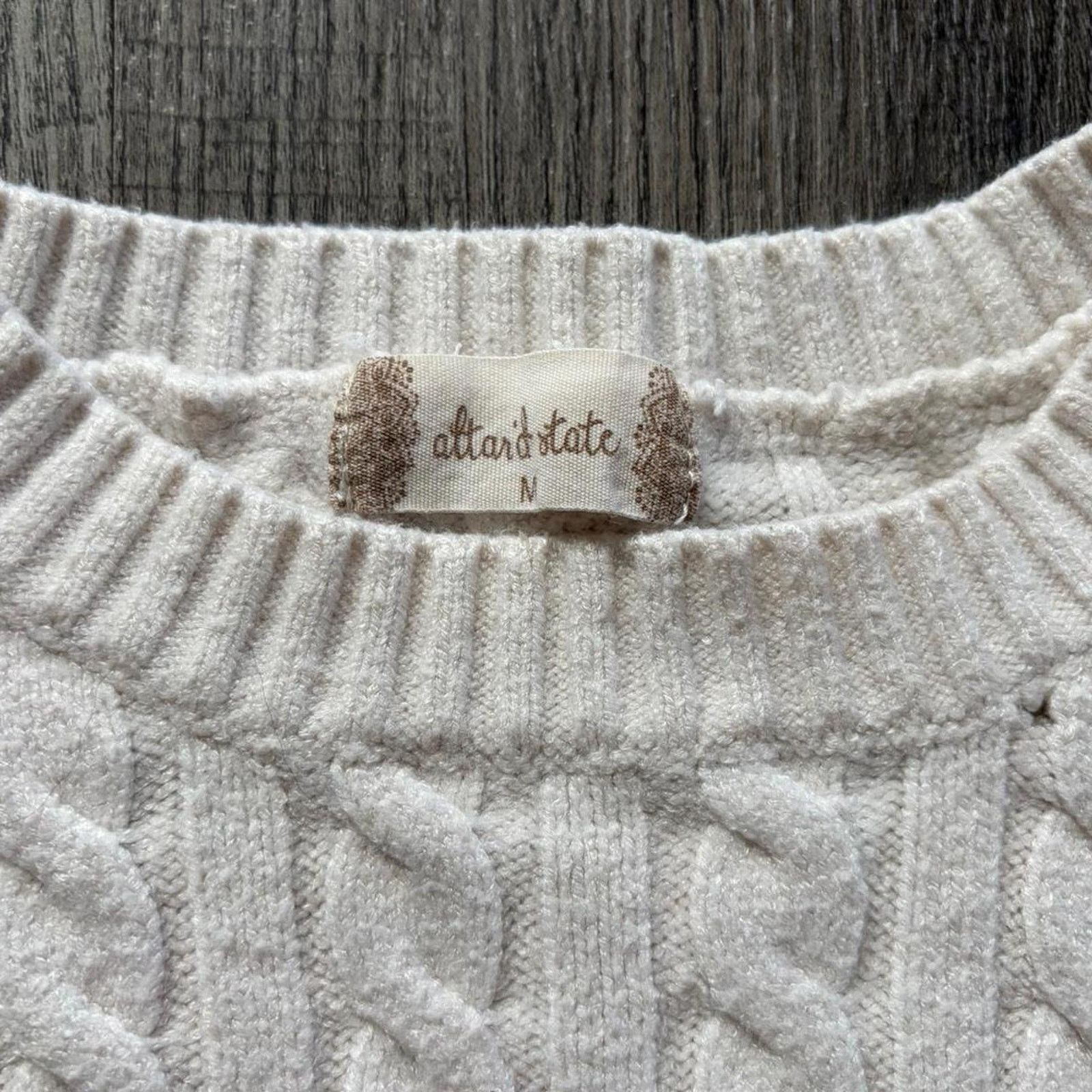Other Altard state cream cable knit cropped sweater Size M / US 6-8 / IT 42-44 - 4 Thumbnail