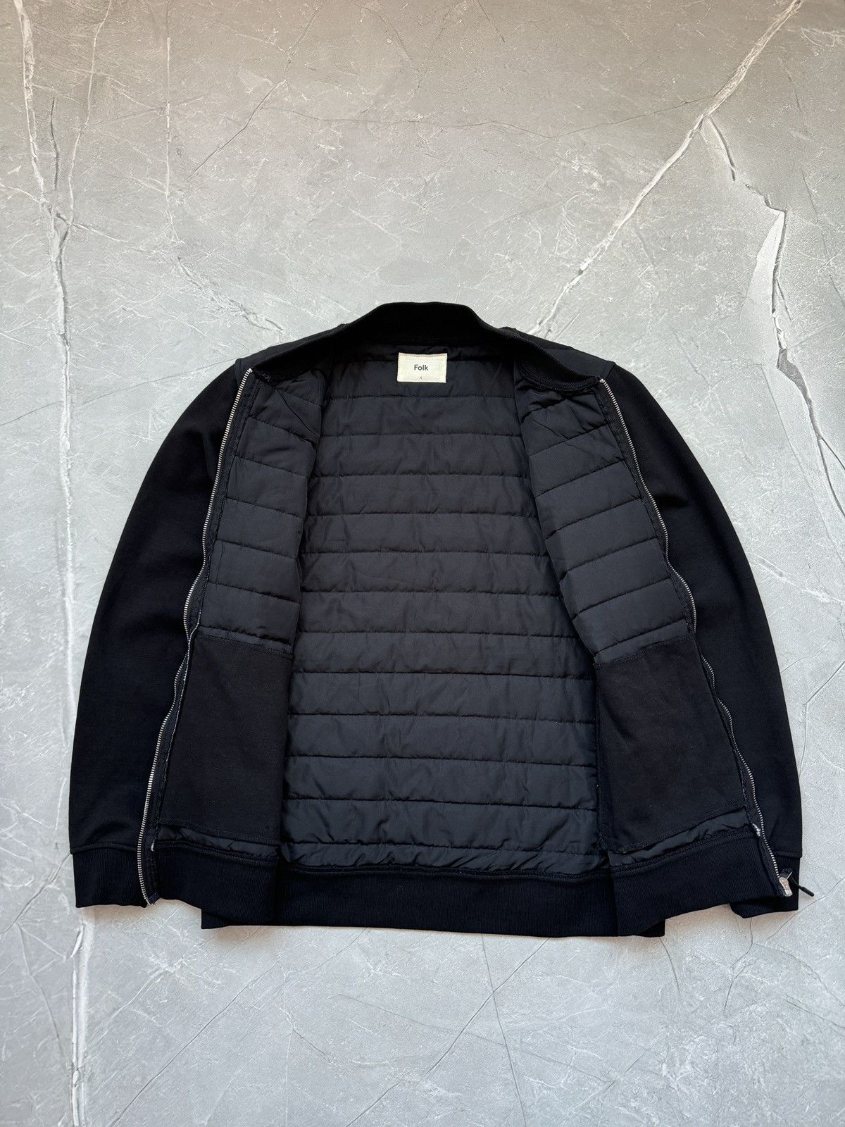 Folk Folk Nylon Cotton Quilted Light Bomber Jacket Black Size US L / EU 52-54 / 3 - 8 Thumbnail