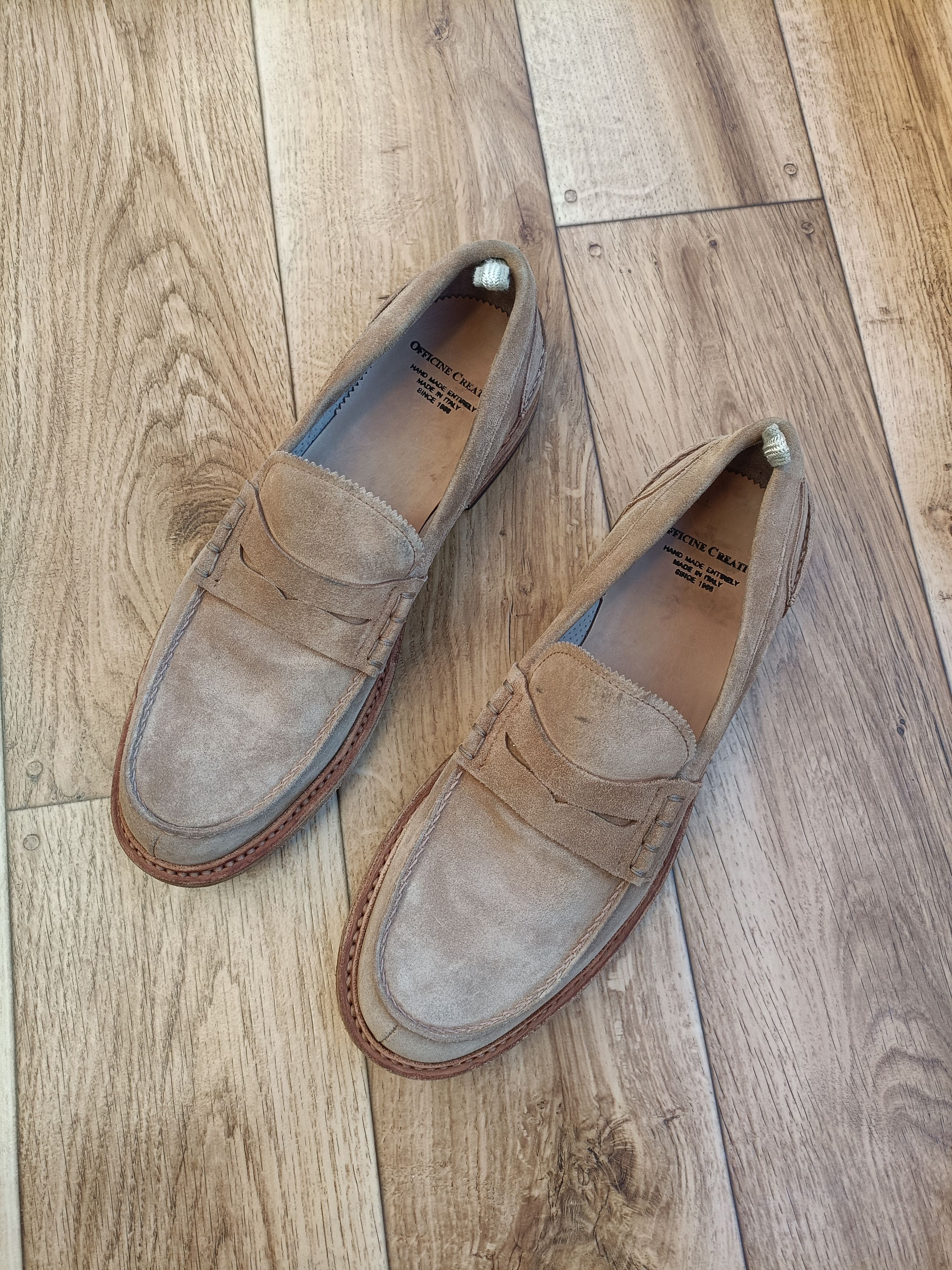 Officine Creative Officine Creative SAX 001 Taupe Suede Loafers Size US 9 / EU 42 - 11 Thumbnail