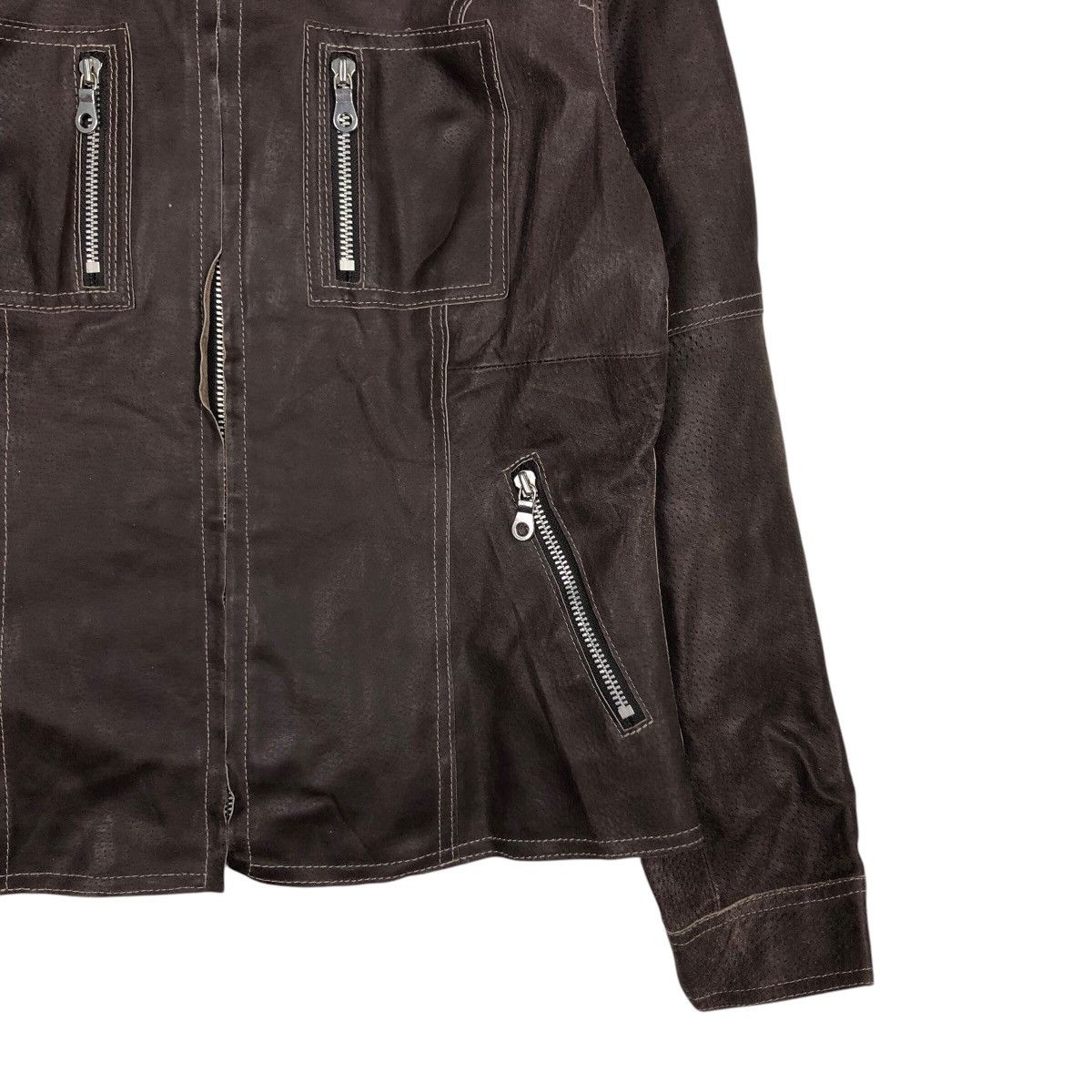 📌Vintage Biker Leather Jacket Comme Ca Ism Bondage Design