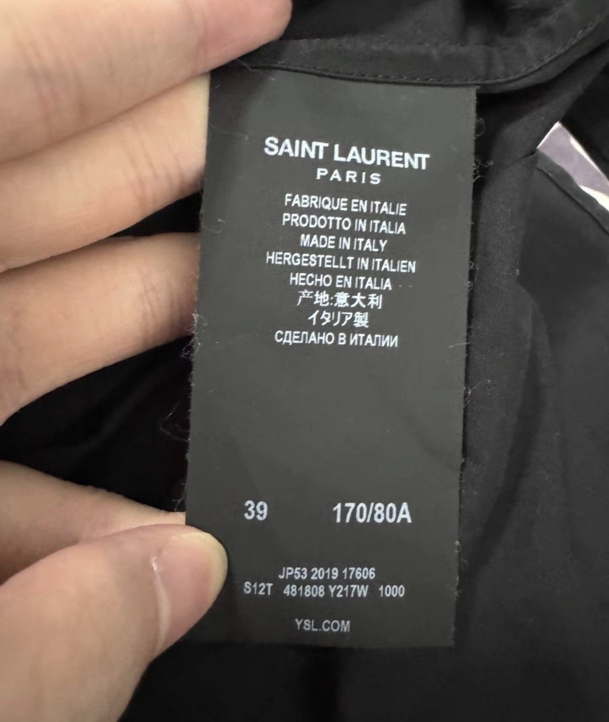 Saint Laurent Paris Saint Laurent 20SS "Black Knight" Henley Collar Basic Shirt Size US L / EU 52-54 / 3 - 4 Thumbnail