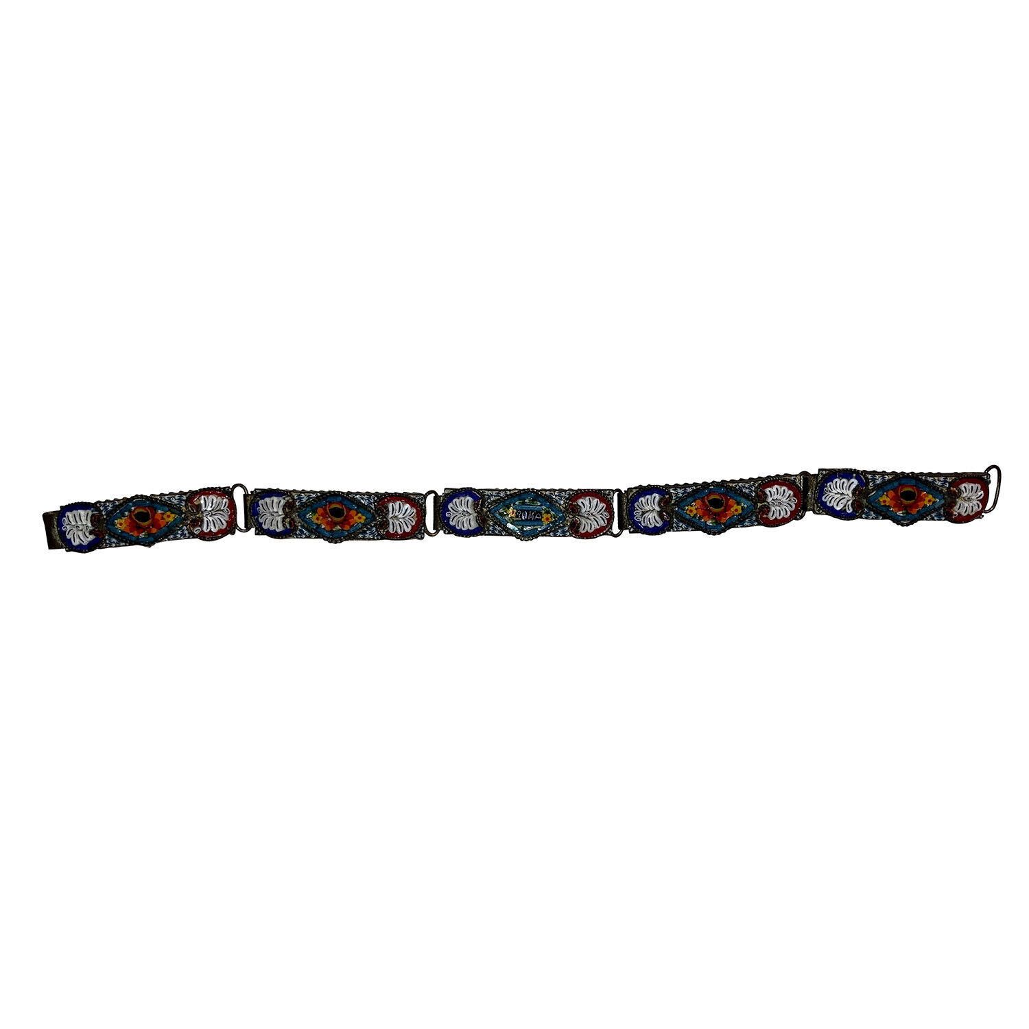 Designer Victorian Micro Mosaic Grand Tour Roma Italian Bracelet Size ONE SIZE - 3 Thumbnail