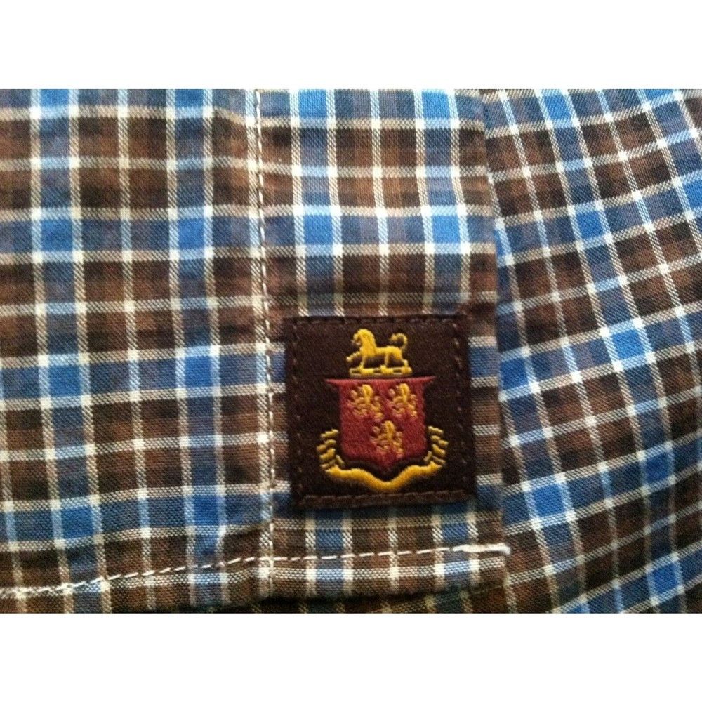 Robert Talbott ROBERT TALBOTT MEN'S BLUE/BROWN 100%COTTON CASUAL SHIRT L Size US L / EU 52-54 / 3 - 7 Thumbnail