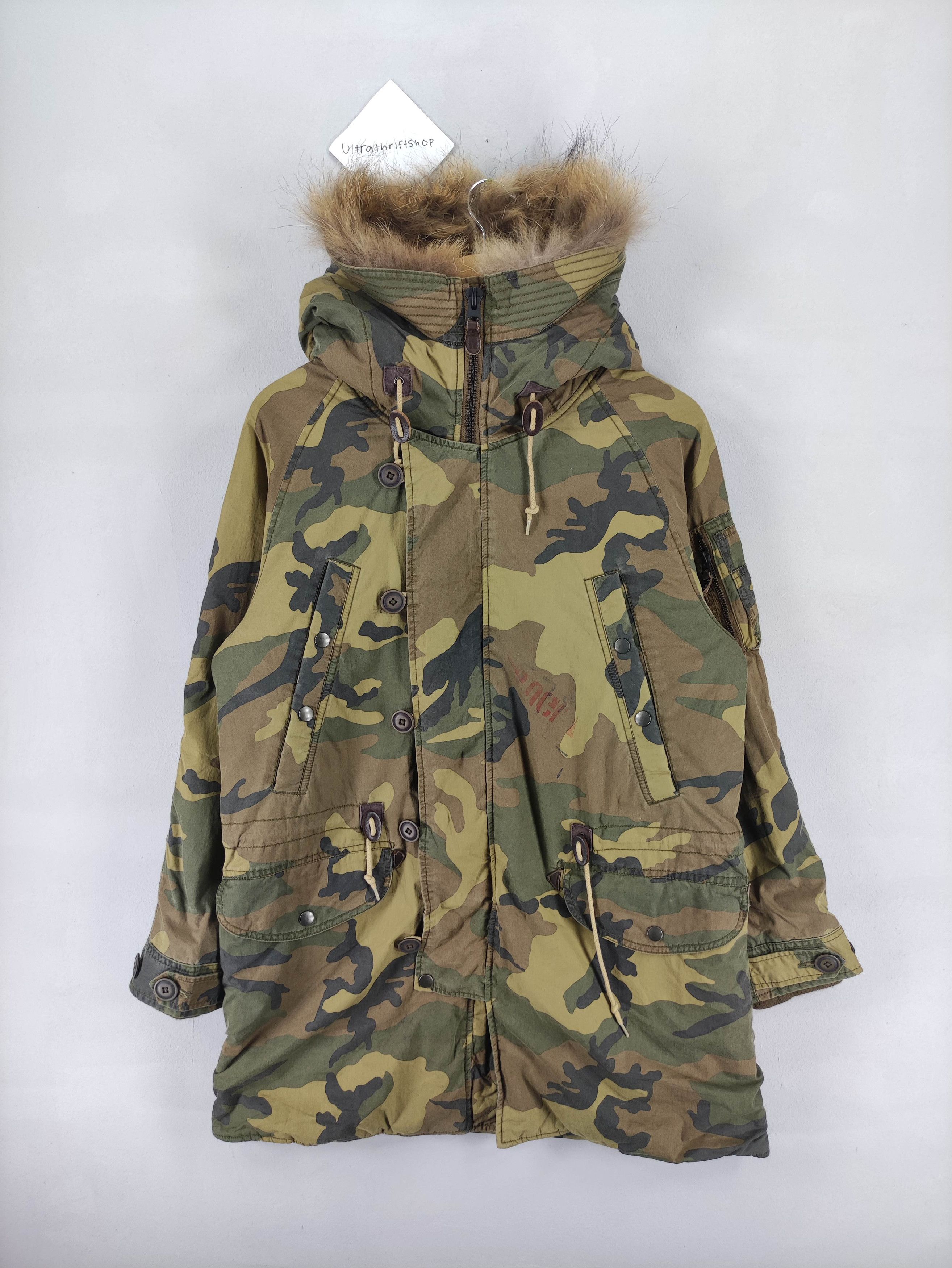 Johnbull Vintage John Bull Camo Fur Racoon Hoodie Jacket Size US S / EU 44-46 / 1 - 1 Thumbnail