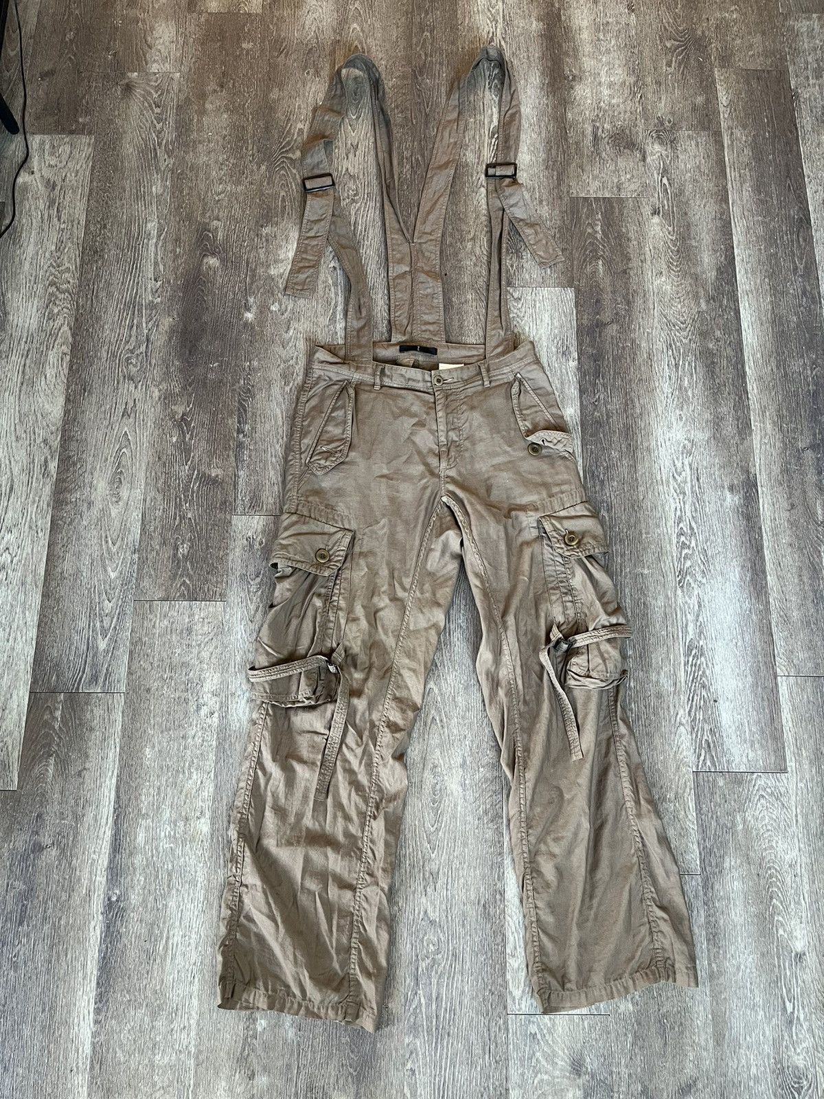 image of Julius Aw2008 “Insanity In Industrial” Overalls in Brown, Men's (Size 30)