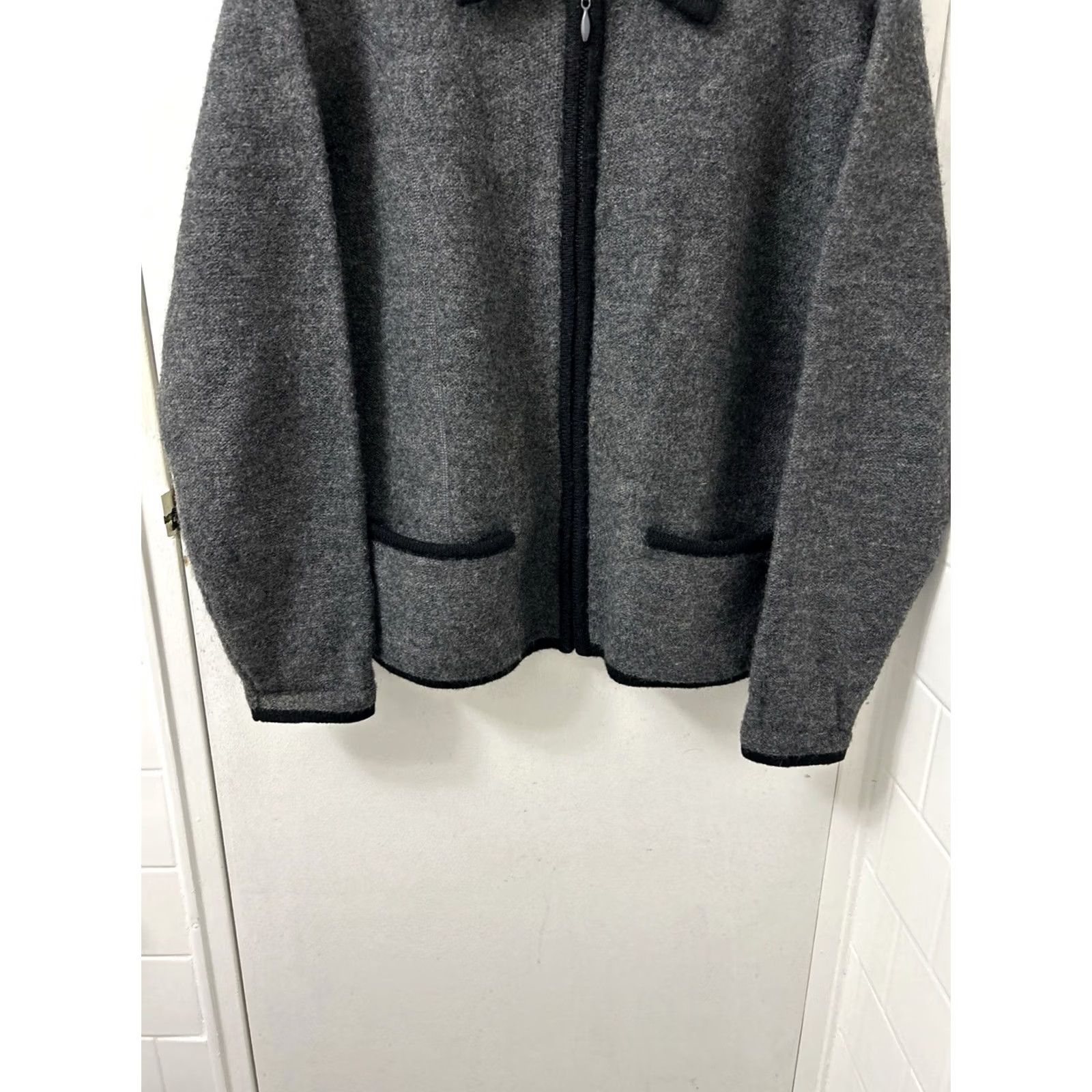 Vintage VINTAGE Herman Geist Sweater Womens L Gray 100% Wool Full Zip Cardigan Jacket Size L / US 10 / IT 46 - 3 Thumbnail