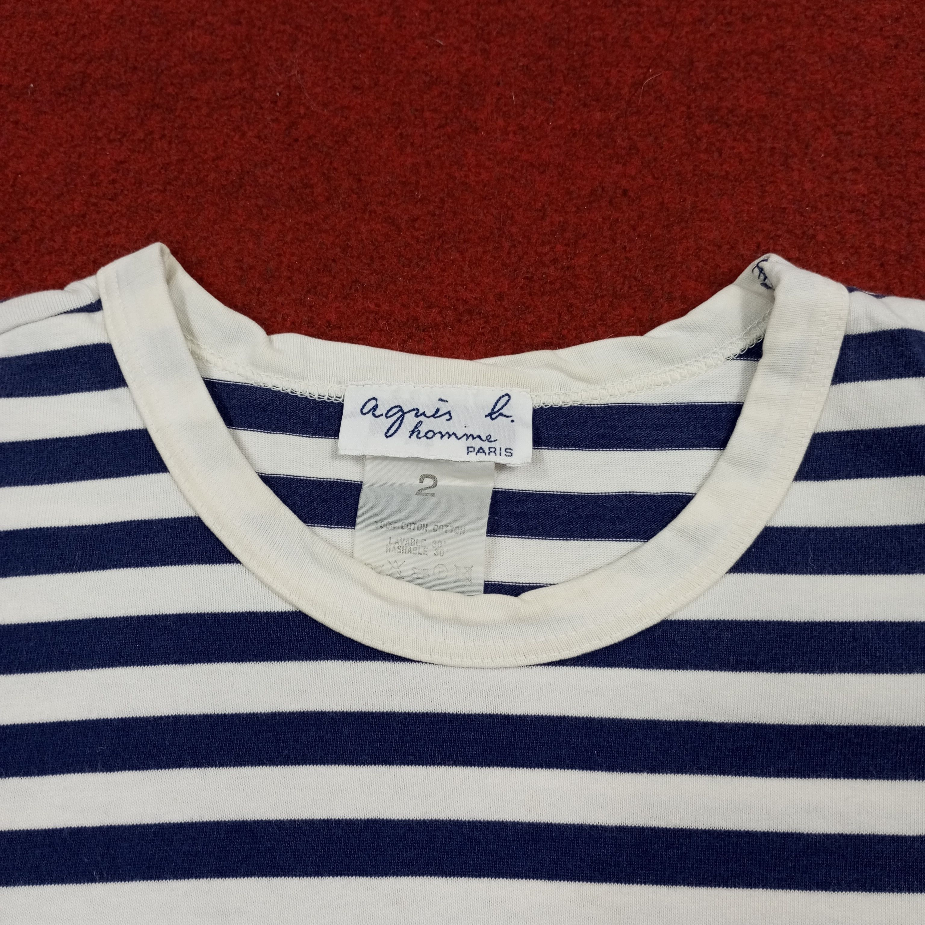 Vintage × agnes b. Agnes B Homme Designer Brand Stripes Design Tshirt Size US M / EU 48-50 / 2 - 4 Thumbnail