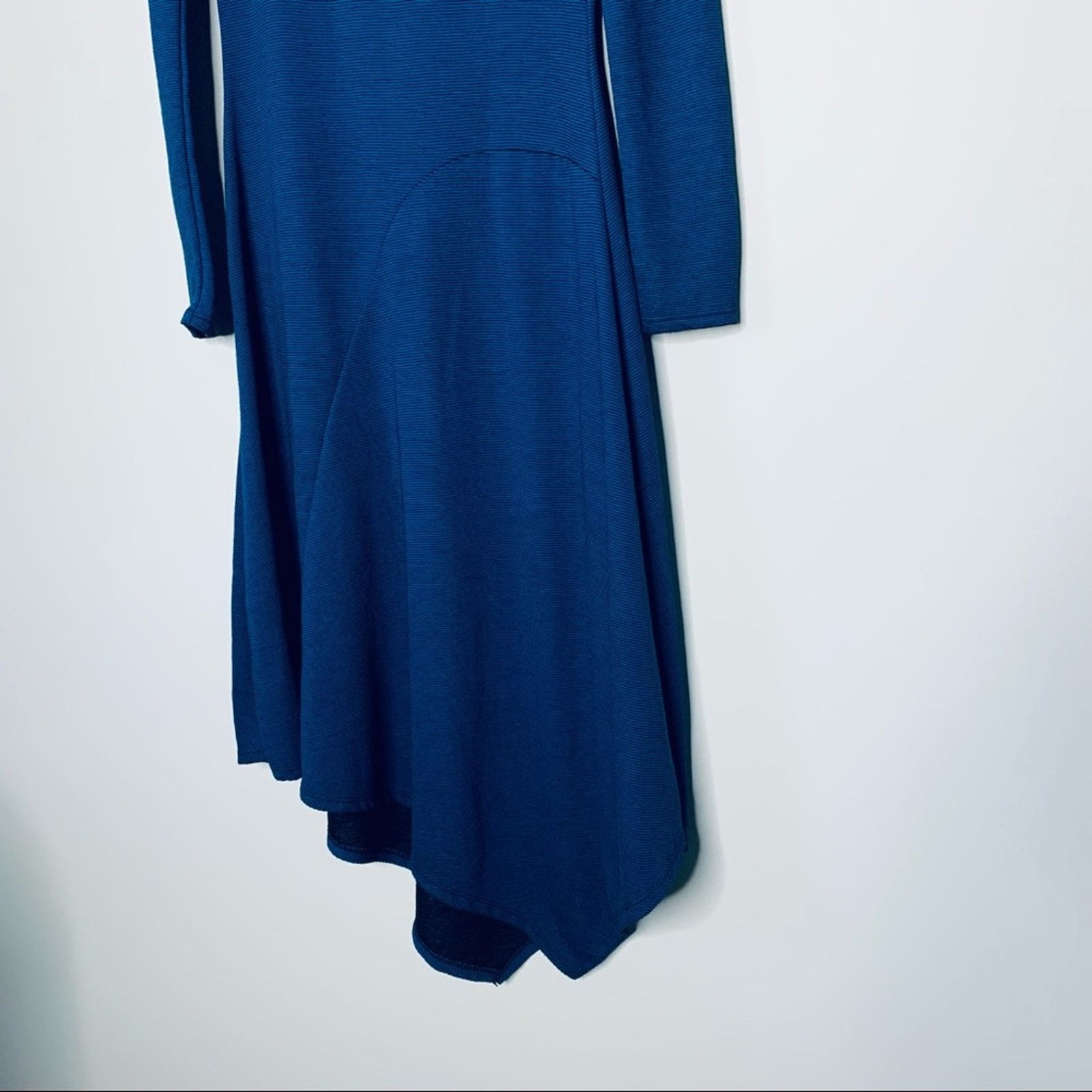 Zara Zara Blue Textured Asymmetrical Midi Dress - Size Small Size S / US 4 / IT 40 - 8 Thumbnail