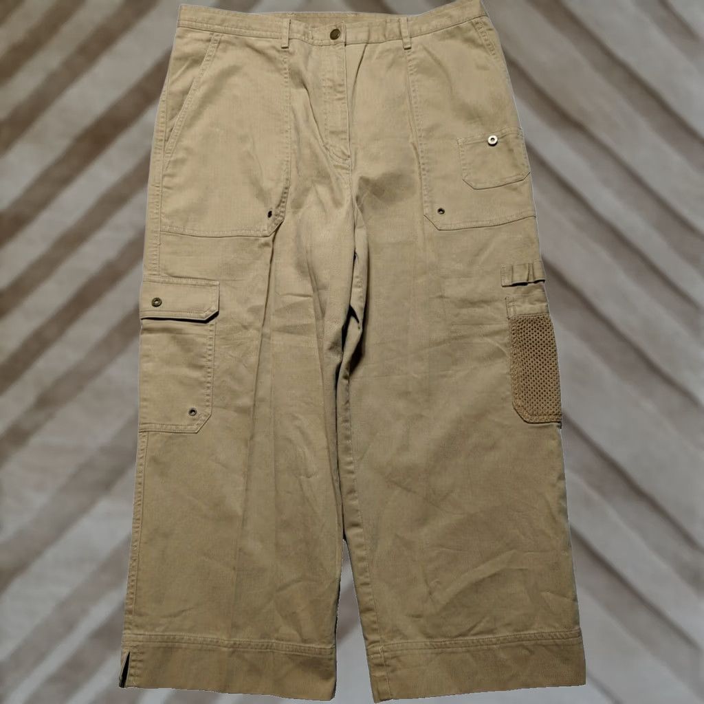 Ralph Lauren VTG LAUREN RALPH LAUREN Safari Women 12 Khaki Cotton Cropped Cargo Hunting Pants Size 34" / US 12 / IT 48 - 1 Thumbnail