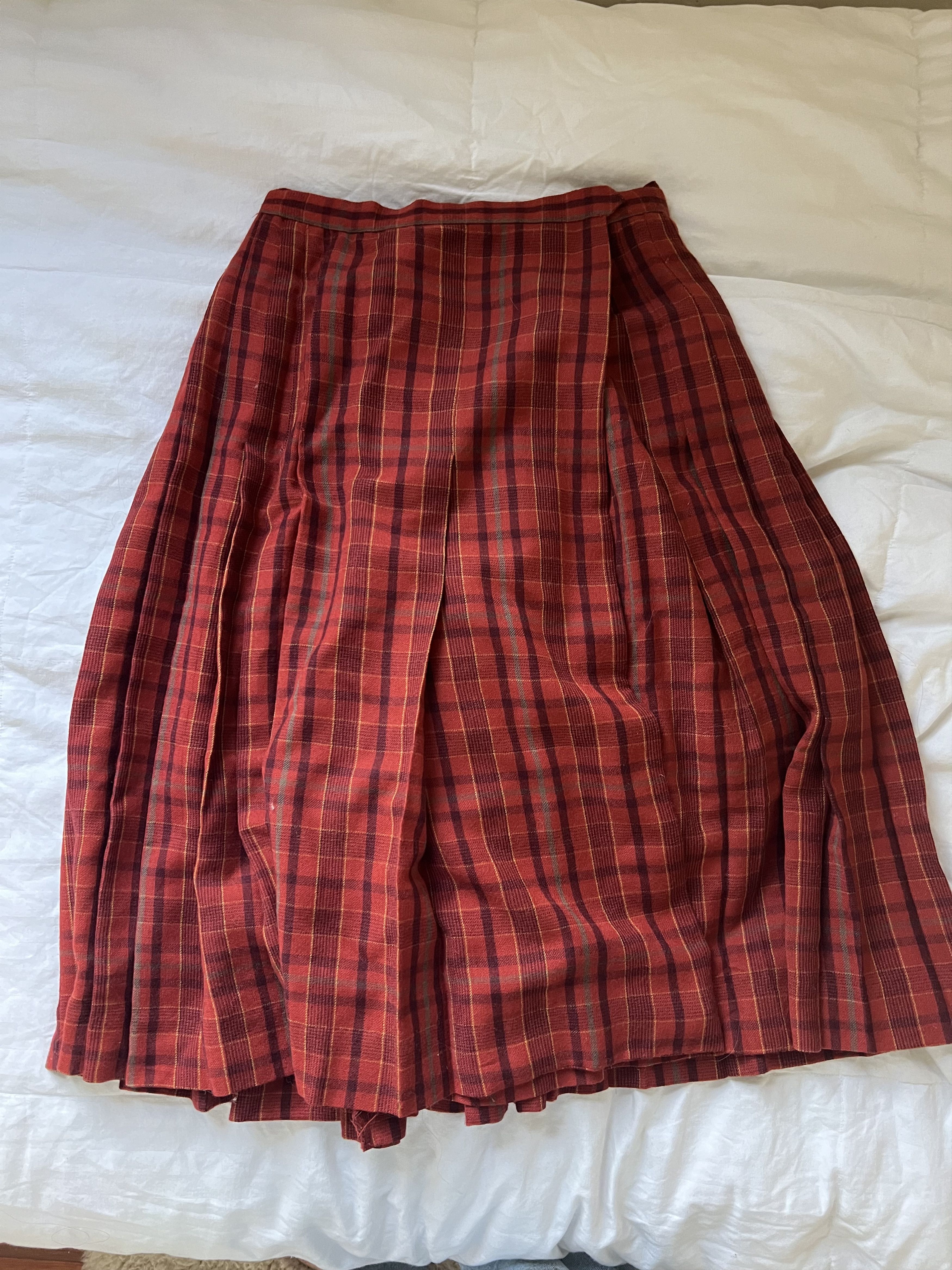 Yves Saint Laurent Vintage YSL Rive Gauche Wool Plaid Wrap Skirt Size 30" / US 8 / IT 44 - 1 Thumbnail