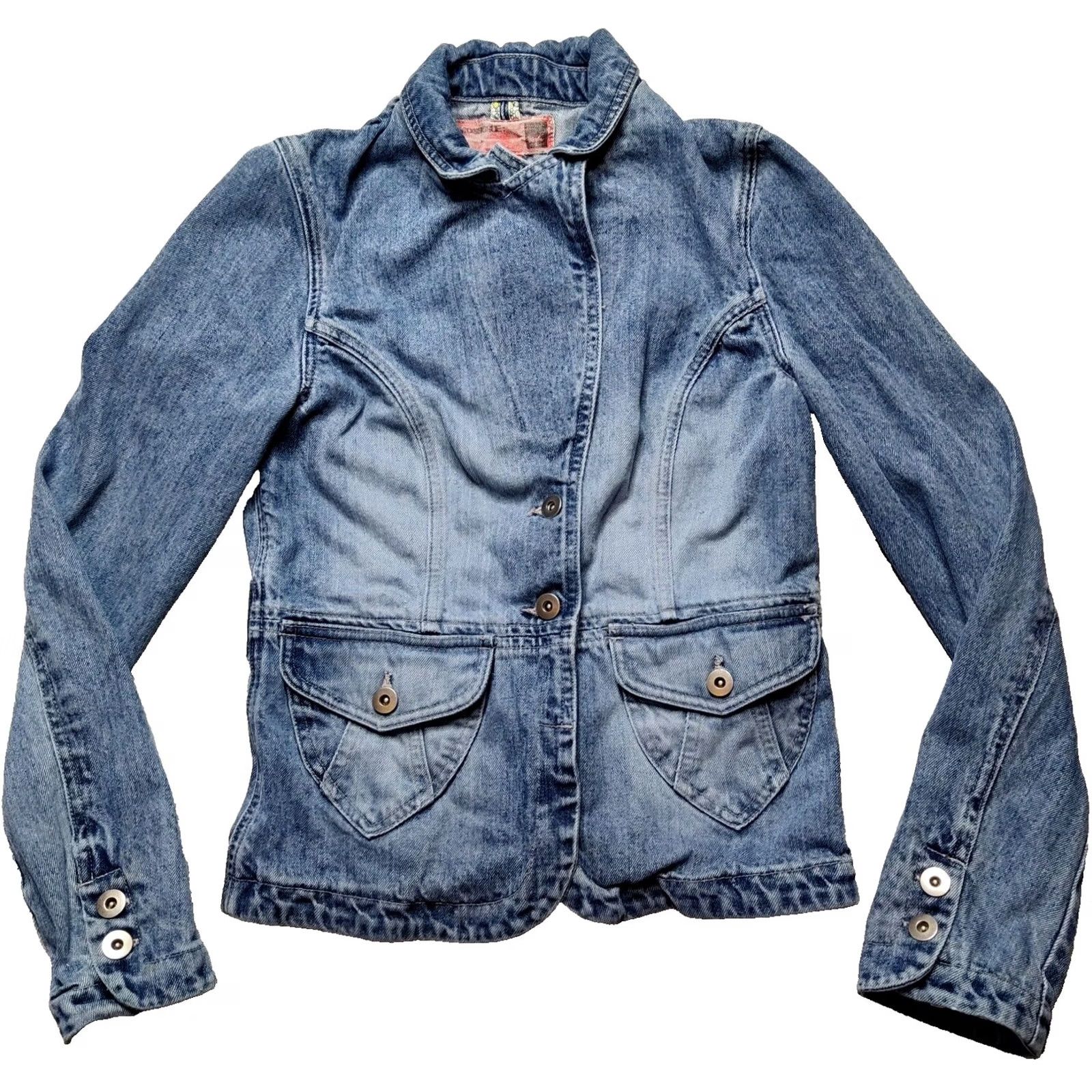 Mossimo MOSSISSUE BY MOSSIMO Women Small Denim Blue Jean Jacket Shirt Adults S Blue Denim Jacket Mossimo Jeans Jacket Womens Small Denim Blue Jean Jacket Size 28" / US 6 / IT 42 - 2 Thumbnail