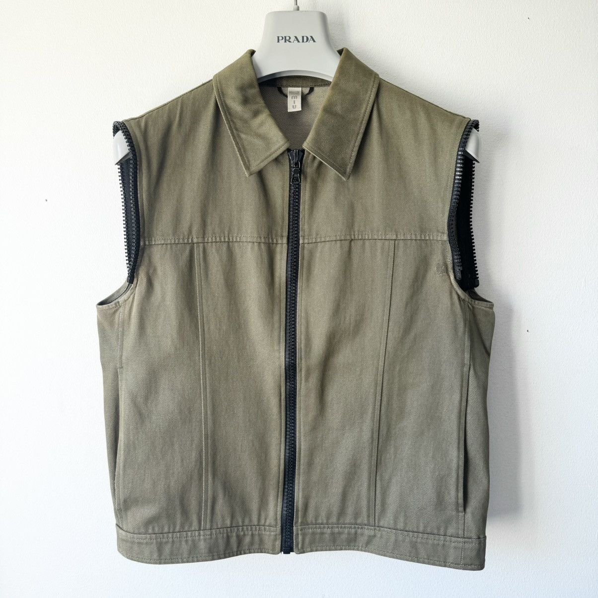 Miu Miu Miu Miu SS2000 Cotton Cropped Zip-Up Modular Denim Jacket Size US M / EU 48-50 / 2 - 9 Thumbnail