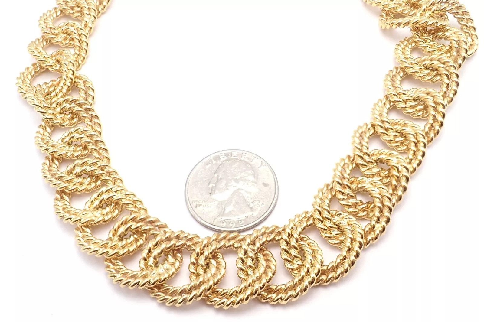 Vintage Verdura 18k Yellow Gold Rope Link Choker Necklace Size ONE SIZE - 9 Thumbnail