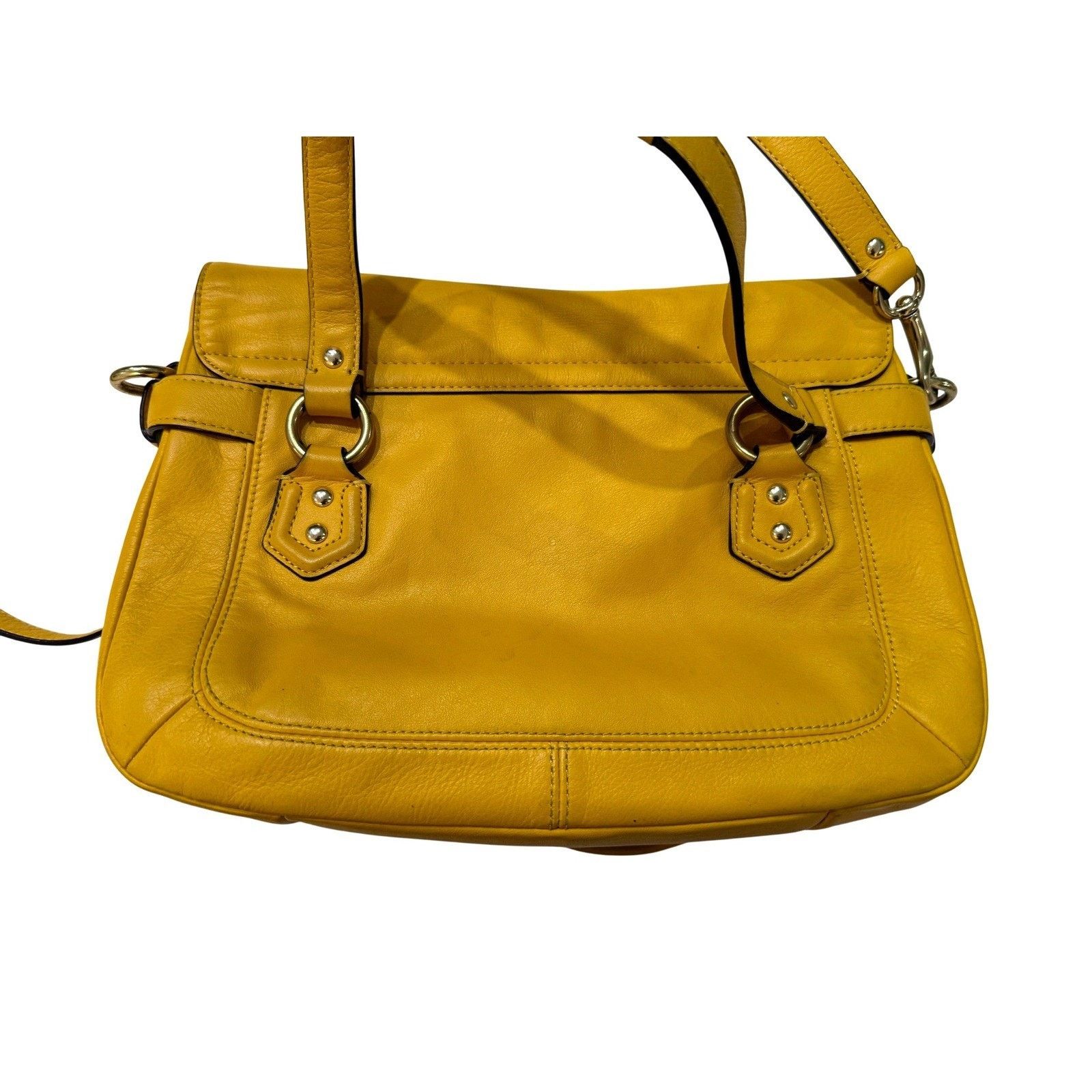 Coach Coach Campbell Satchel Yellow Leather Crossbody Buckle Y2K Size ONE SIZE - 13 Thumbnail