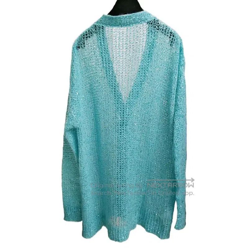 Miu Miu Miu Miu Lake Blue Long Sleeve Pullover Sweater . Size XXS / US 00 / IT 34 - 5 Thumbnail