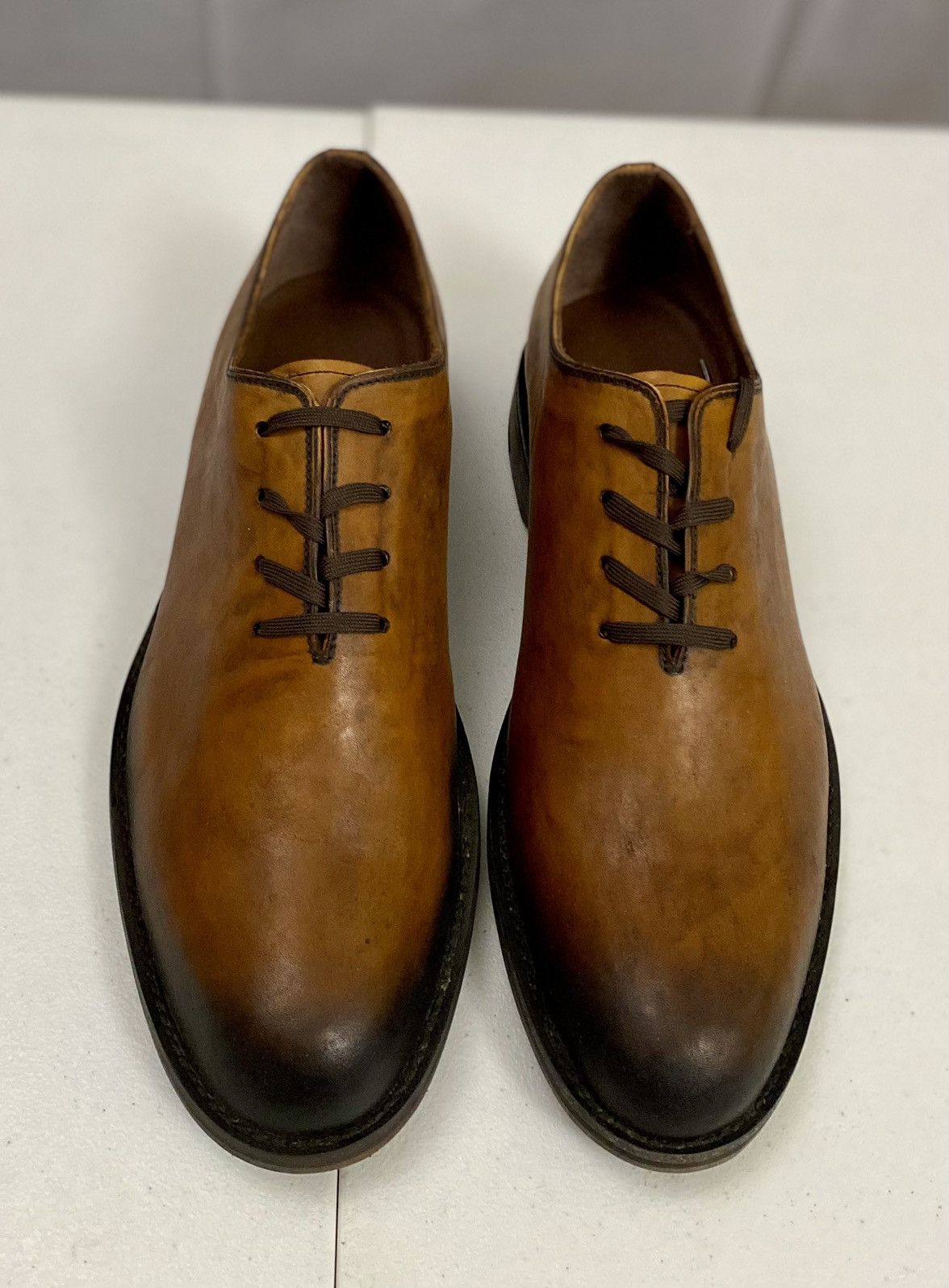 Esquivel 🇺🇸 Cognac Hand Burnish Harrison Wholecut Lace-Up NEW