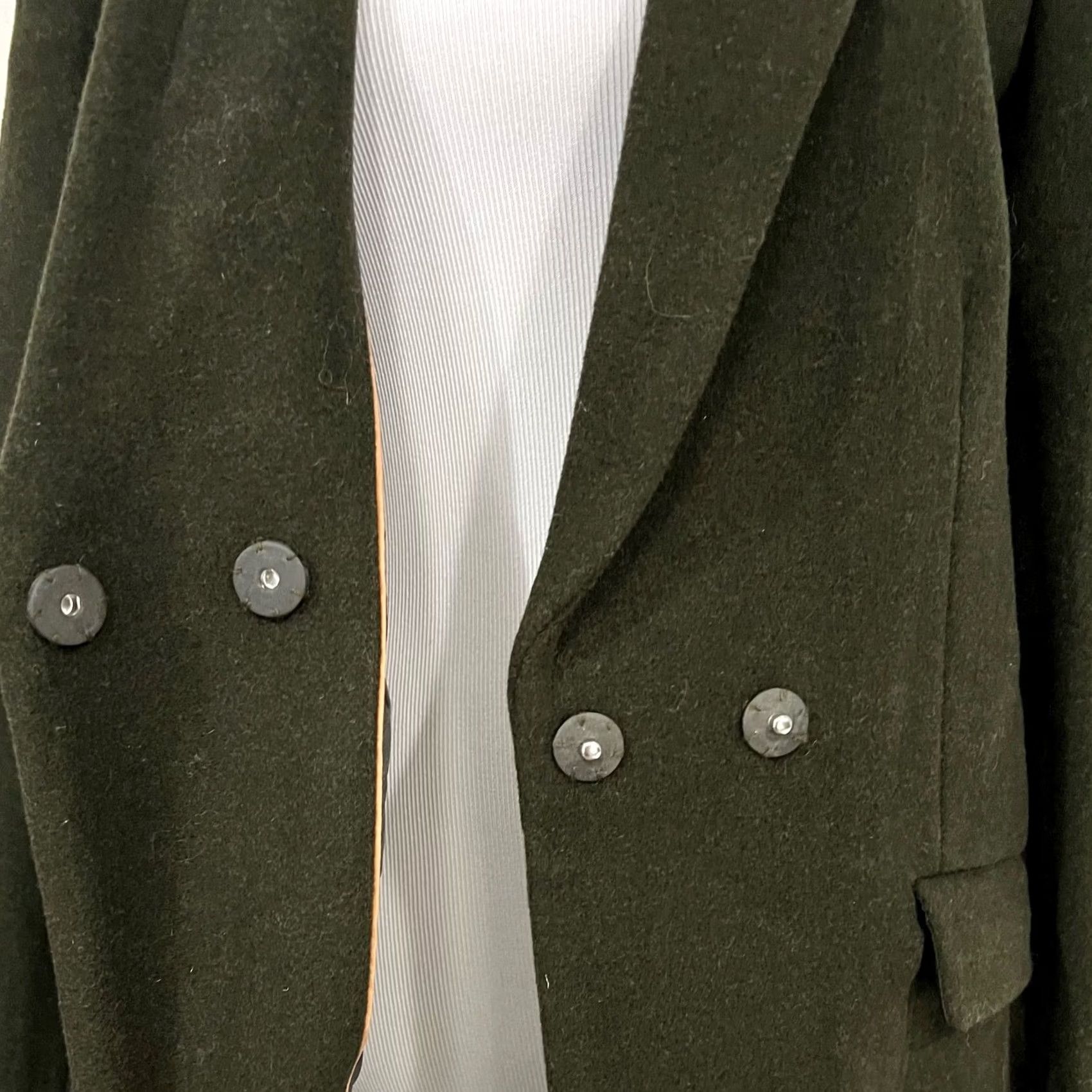 Vintage VINTAGE Sly Coat Overcoat Women Wool Olive Green Hidden Snap Buttons Pockets Sz 2 Ladies Womens Wool Coat Size XS / US 0-2 / IT 36-38 - 4 Thumbnail