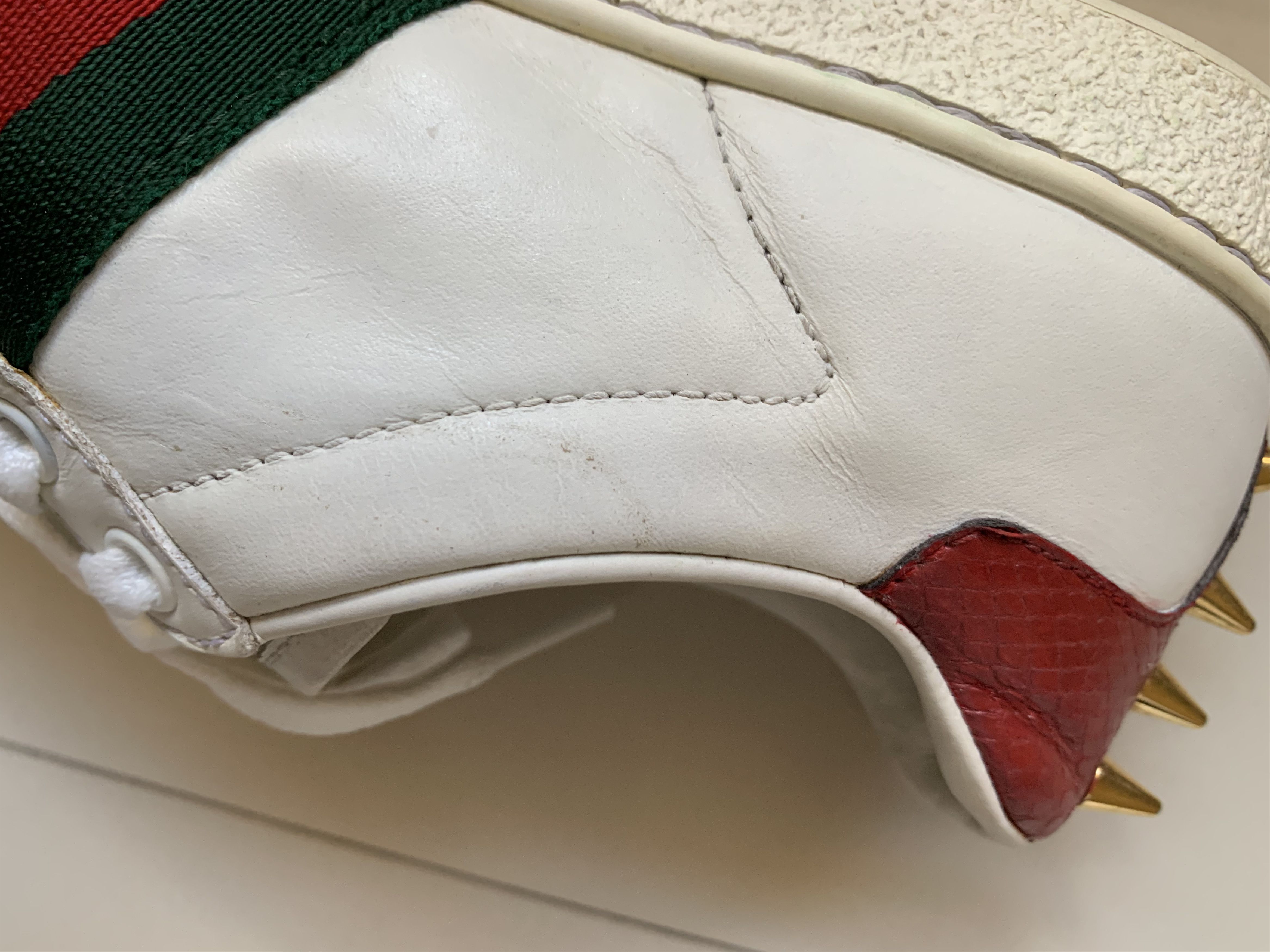 Gucci Gucci White Leather Pearl Studded Ace Low Sneakers EU 35 Size US 5 / IT 35 - 18 Thumbnail