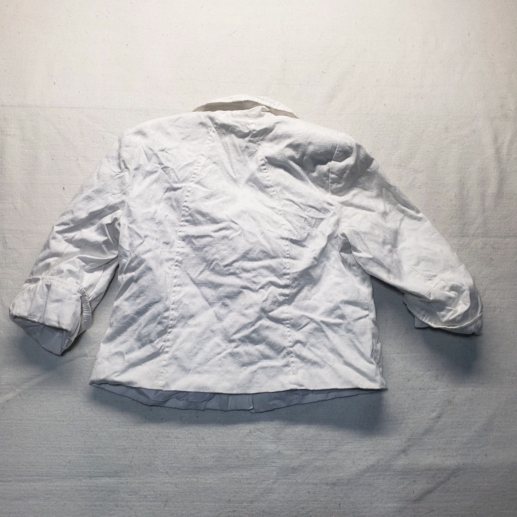 Vintage Kim Rogers Women's Jacket Solid White Button-Down Acrylic Blend Size 14 Office Casual Size XL / US 12-14 / IT 48-50 - 7 Thumbnail
