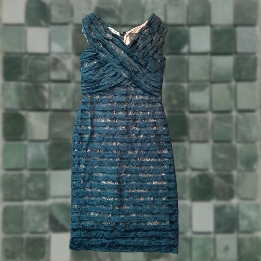 Adrianna Papell ADRIANNA PAPELL Dress Women Size 6 Green Long Sleeve Pull on 39" New MSRP 162 Size M / US 6-8 / IT 42-44 - 1 Thumbnail