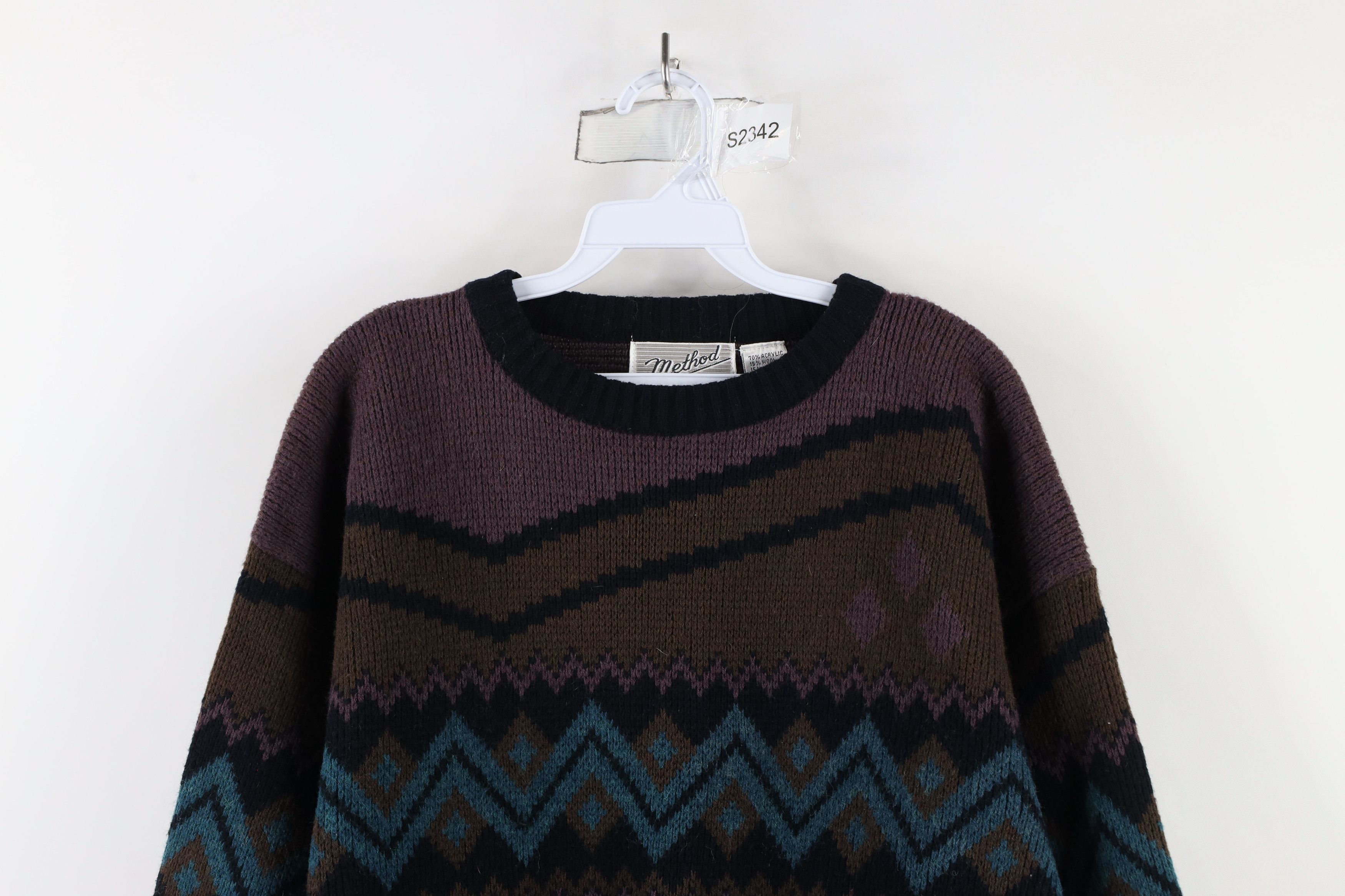 Vintage Vintage 90s Coogi Style Rainbow Wool Blend Knit Sweater Size L / US 10 / IT 46 - 2 Thumbnail