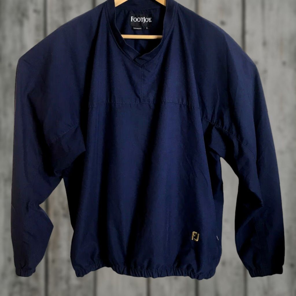 Footjoy FootJoy Jacket FJ Mens L Golf V-Neck Pullover Blue Microfiber Packable Size US L / EU 52-54 / 3 - 1 Thumbnail