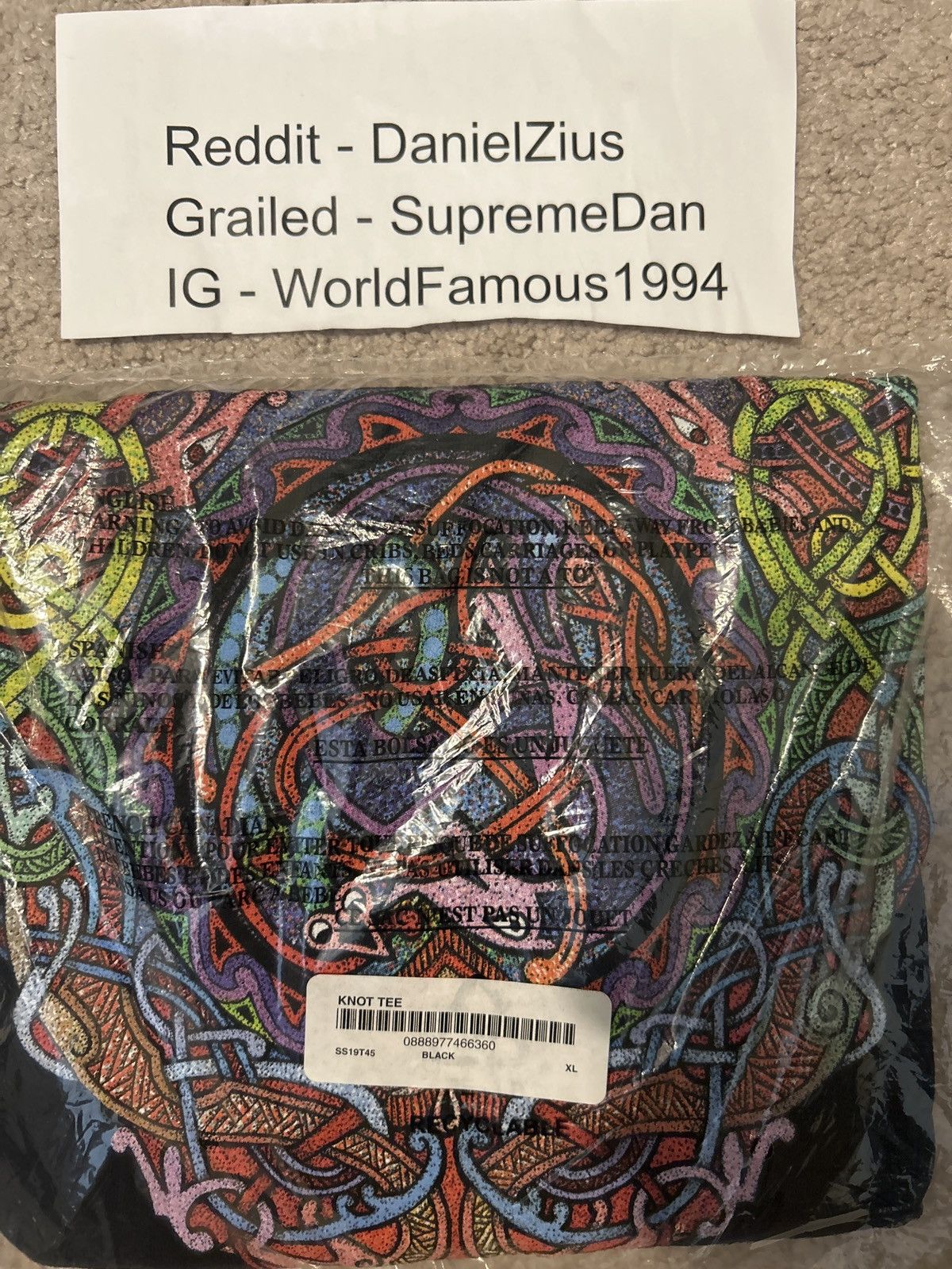 Supreme Supreme Knot Tee 'Black' Size US XL / EU 56 / 4 - 2 Thumbnail