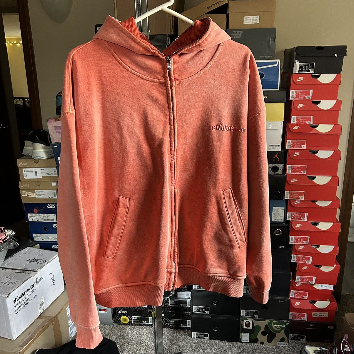 Effulgence PEACH SPLOOSH SUN FADED RiRi FULL ZiP WAFFLE LiNED HOODiE Size US L / EU 52-54 / 3 - 15 Thumbnail