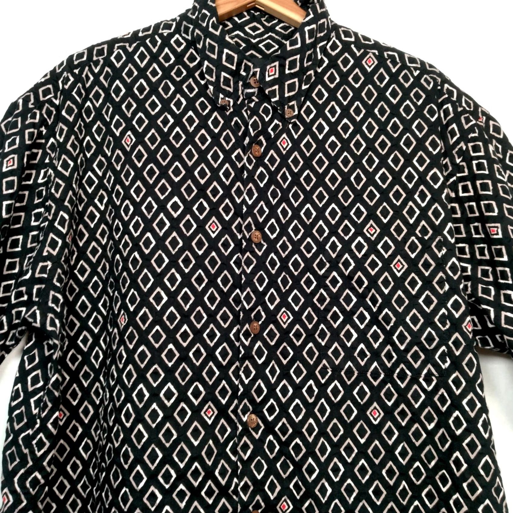 Ocean Pacific VINTAGE Ocean Pacific Shirt Mens L Blue 90s Geometric Batik Button-Up Short Sleeve Collared Surf Casual Size US L / EU 52-54 / 3 - 2 Thumbnail