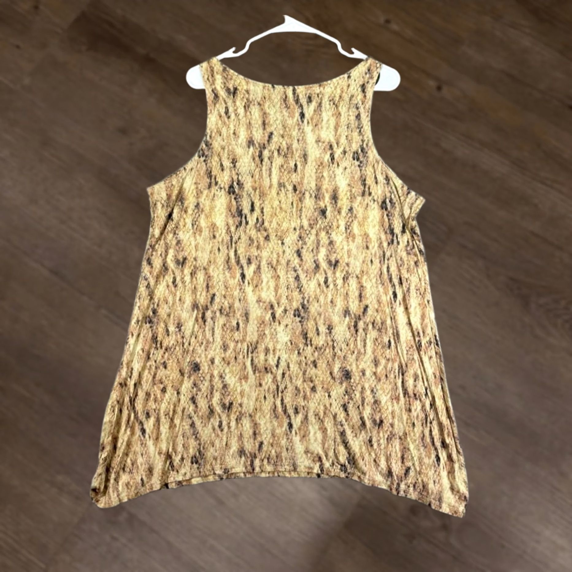 Vintage LOGO by Lori Goldstein Shirt Womens 1X Plus Tan Tank Snake Print Sleeveless Ladies Top Size XL / US 12-14 / IT 48-50 - 1 Thumbnail