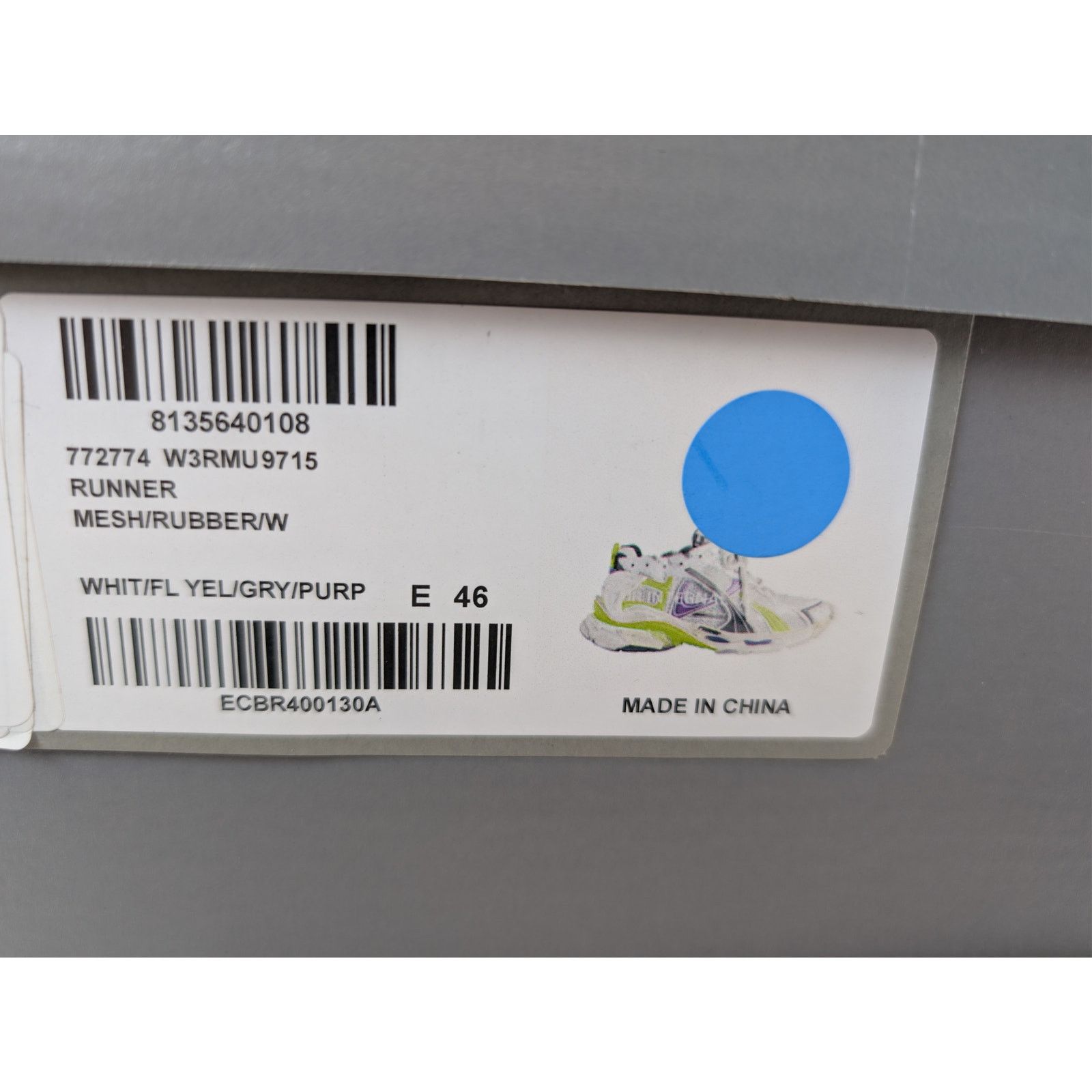 Balenciaga o1rshd1 Mesh Runner Sneaker in White / Fluo Yellow / Grey Size US 13 / EU 46 - 22 Thumbnail