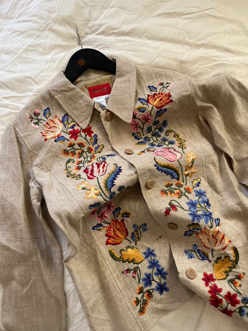 Kenzo KENZO French embroidery heavy work floral cotton linen coa Size M / US 6-8 / IT 42-44 - 1 Thumbnail
