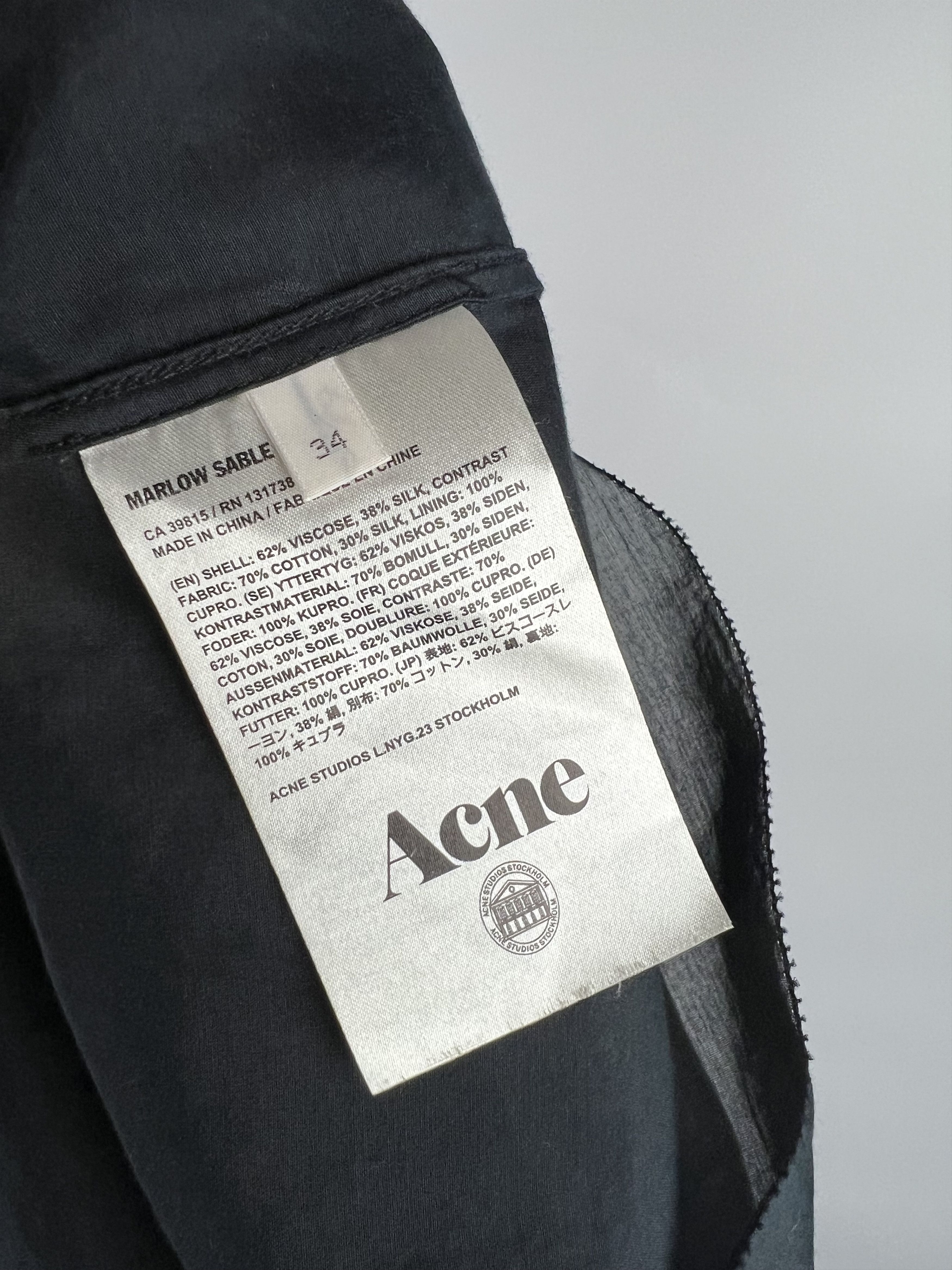Acne Studios Acne Viscose Silk Black Sleeveless Short Dress Size 34 Size XS / US 0-2 / IT 36-38 - 10 Thumbnail