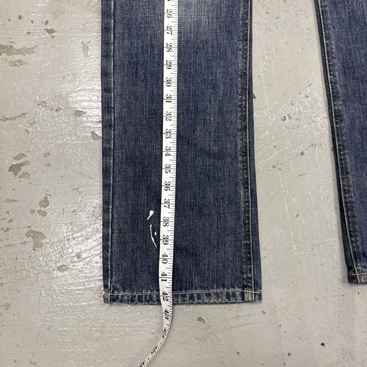 If Six Was Nine Handmade Embroid Paint Splatter Distressed Denim Jeans Jag Size US 33 - 12 Thumbnail
