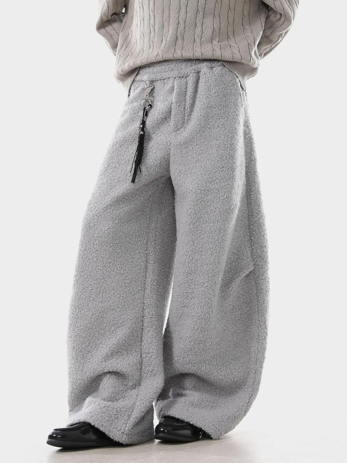 Other Gray Wide Leg Fleece Sweatpants, Cozy Lounge Pants Size US 32 / EU 48 - 2 Thumbnail