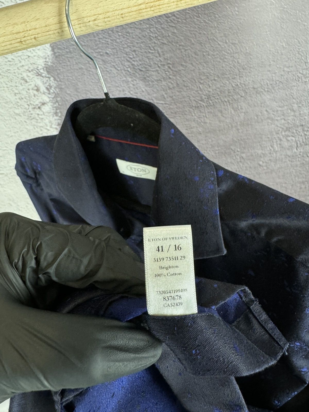Eton ETON blue spray pattern Brighton long sleeve shirt Size US L / EU 52-54 / 3 - 10 Thumbnail