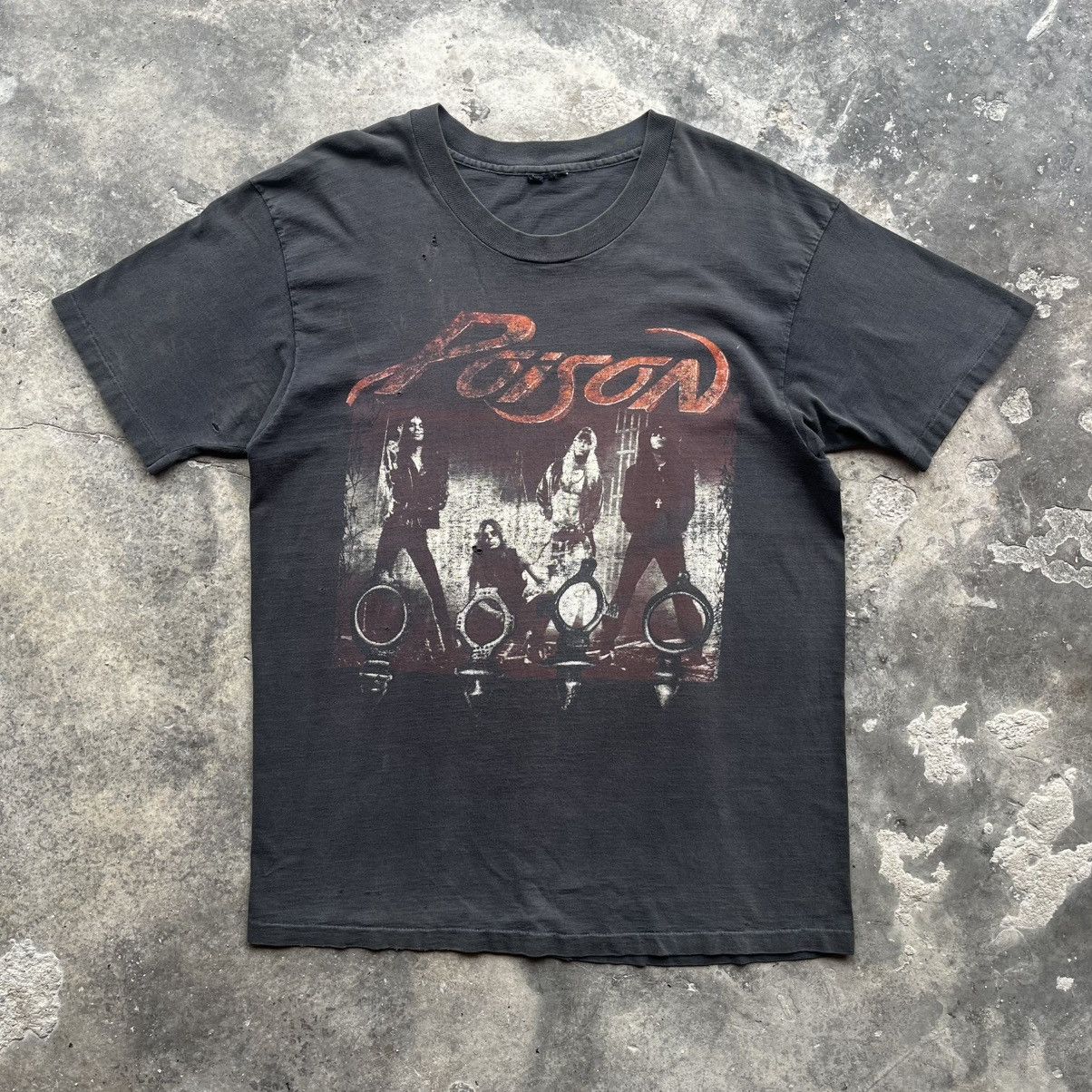 Band Tees SUNFADED Poison Vintage tee World tour 90s Size US S / EU 44-46 / 1 - 1 Thumbnail