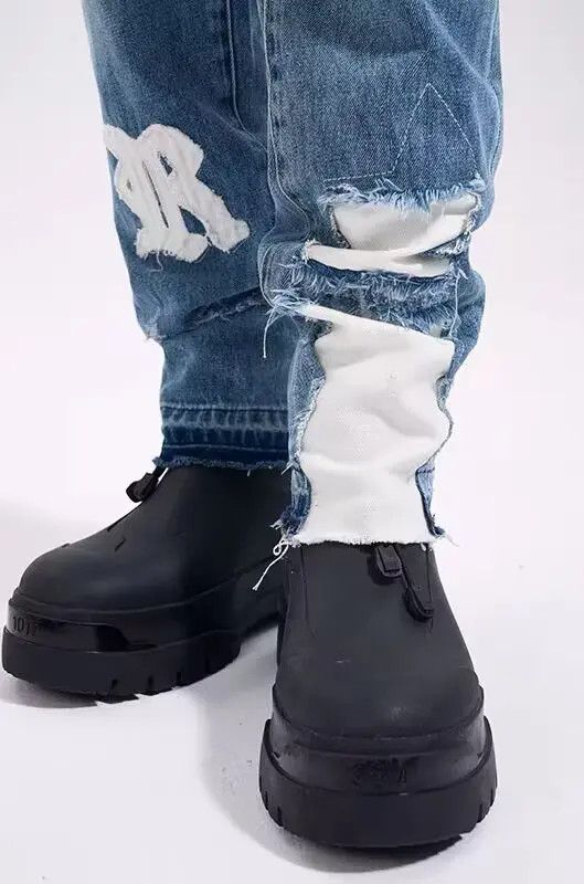 VIBE Street irregular printed straight jeans Size US 32 / EU 48 - 4 Thumbnail