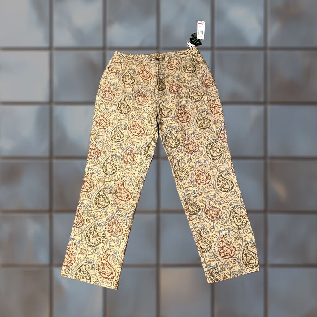 Ralph Lauren VINTAGE? No. NWT Lauren Ralph Lauren Pants Womens 14w Straight Leg Paisley Wearable Art Size 36" / US 14 / IT 50 - 1 Thumbnail