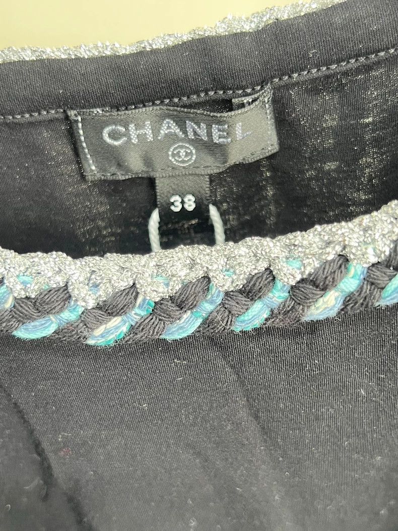 Chanel Chanel Knitted rolled-edged short-sleeved T-shirt 2504-Next Size XS / US 0-2 / IT 36-38 - 3 Thumbnail