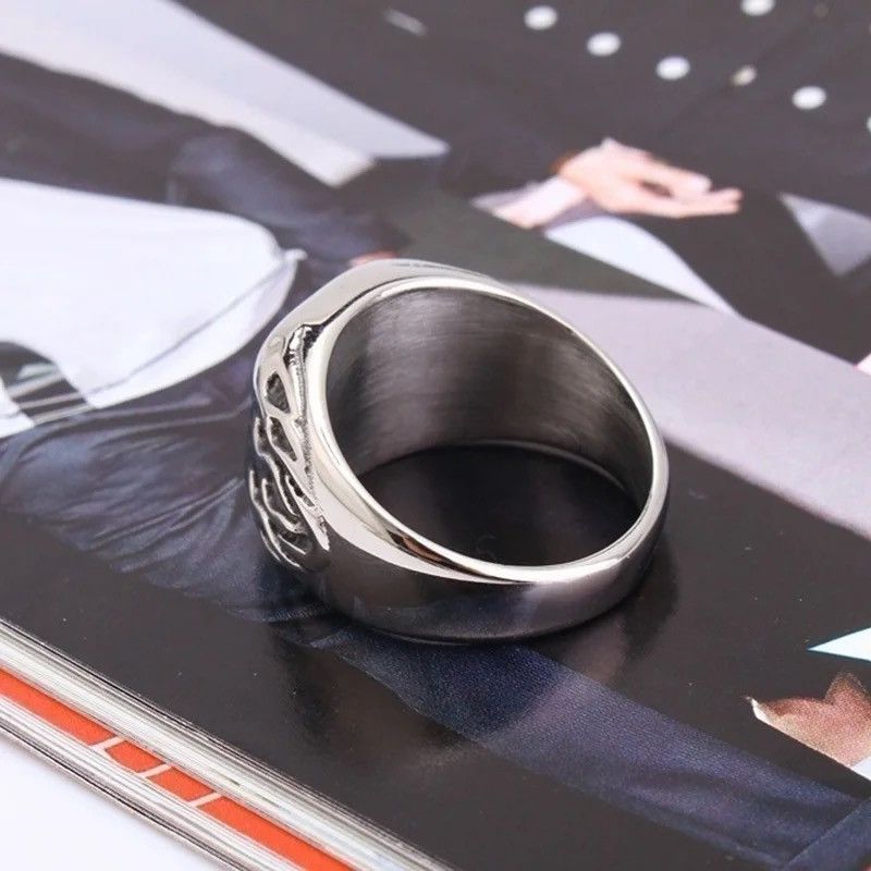 Jewelry Silver Fire Cross Ring Gothic Punk style Size ONE SIZE - 4 Thumbnail