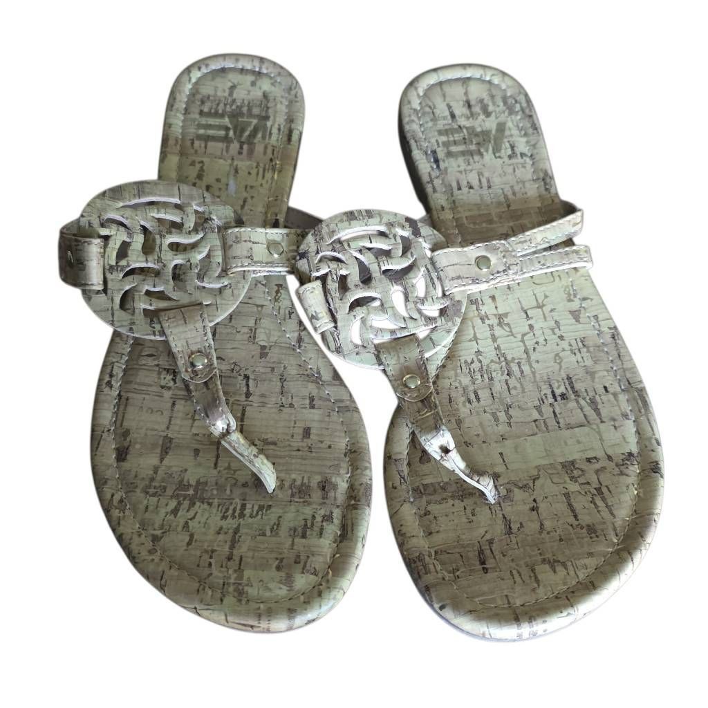 American Eagle Outfitters American Eagle Women's Size 7 Yellow Gold Cork Print Slide S Size US 7 / IT 37 - 3 Thumbnail