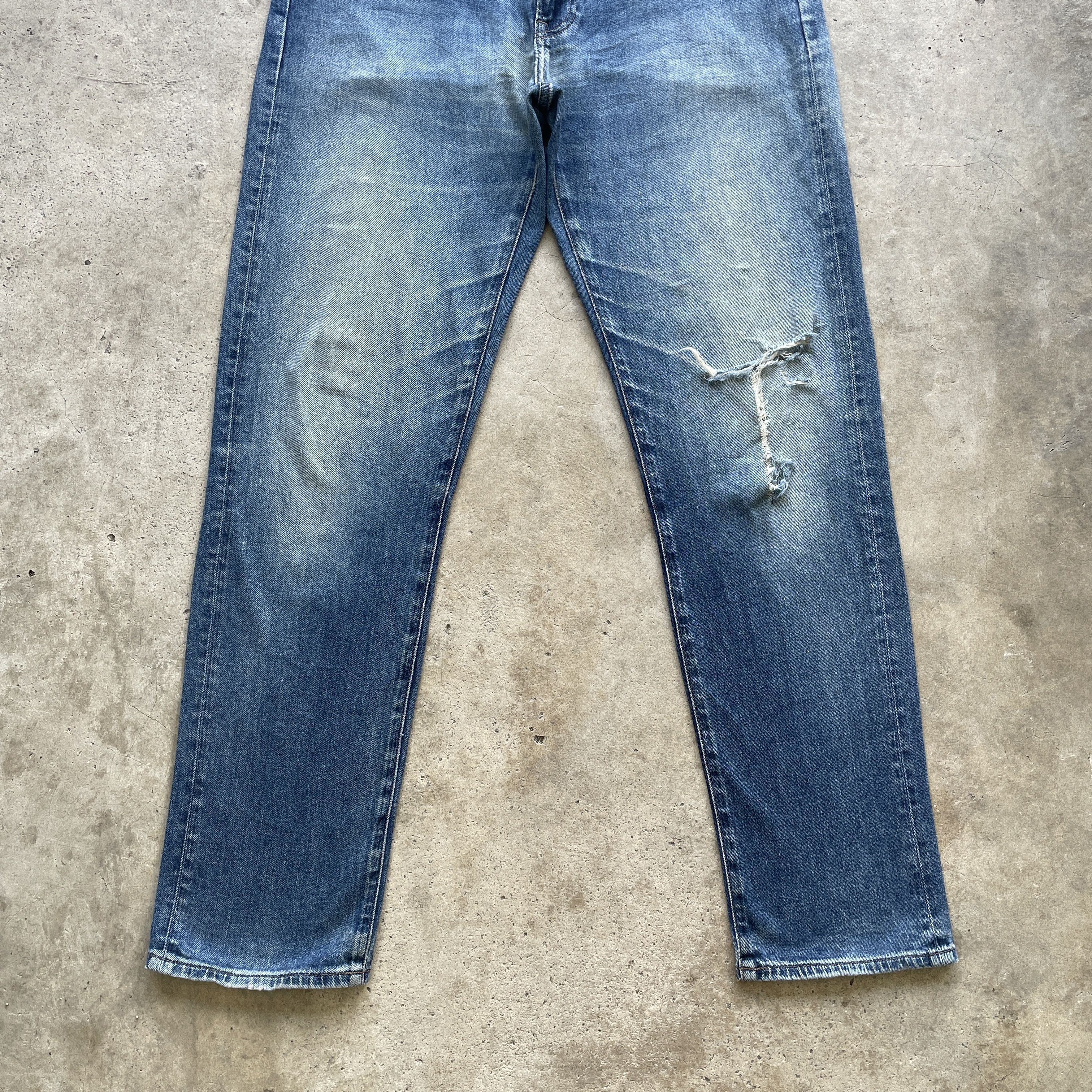 Japanese Brand W35 VINTAGE JAPAN FADED RIPPED JEANS DISTRESSED DENIM PANTS Size US 35 - 4 Thumbnail