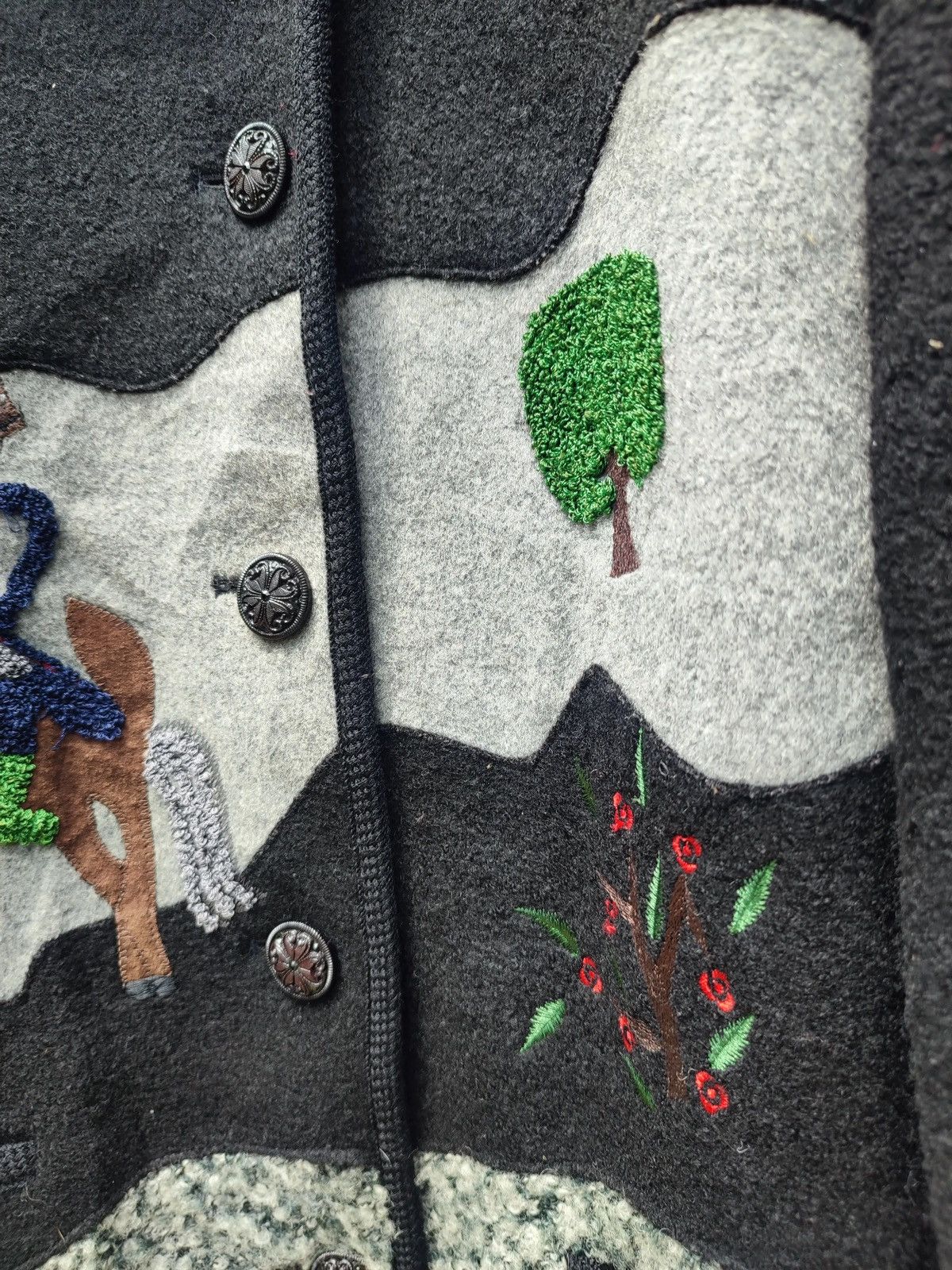 Designer × Vintage Vintage Charming Korea Wool Jacket – Horse Rider Appliqué Size M / US 6-8 / IT 42-44 - 5 Thumbnail