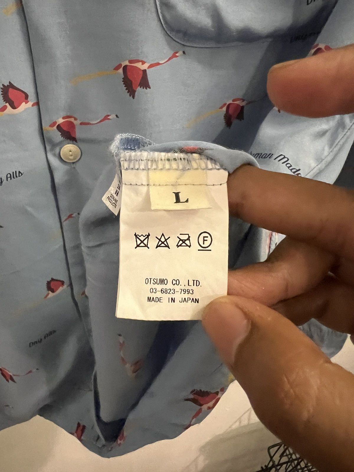 Human Made Human Made Flamingo Blue Open Collar Shirts Size US L / EU 52-54 / 3 - 7 Thumbnail