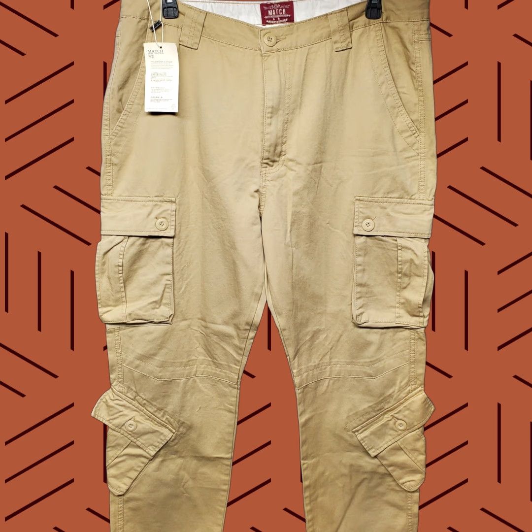 Pantalon Cargo Homme Matchstick - Tissu Durable, Multi-poches, Pour Randonnée, Travail, Week-end