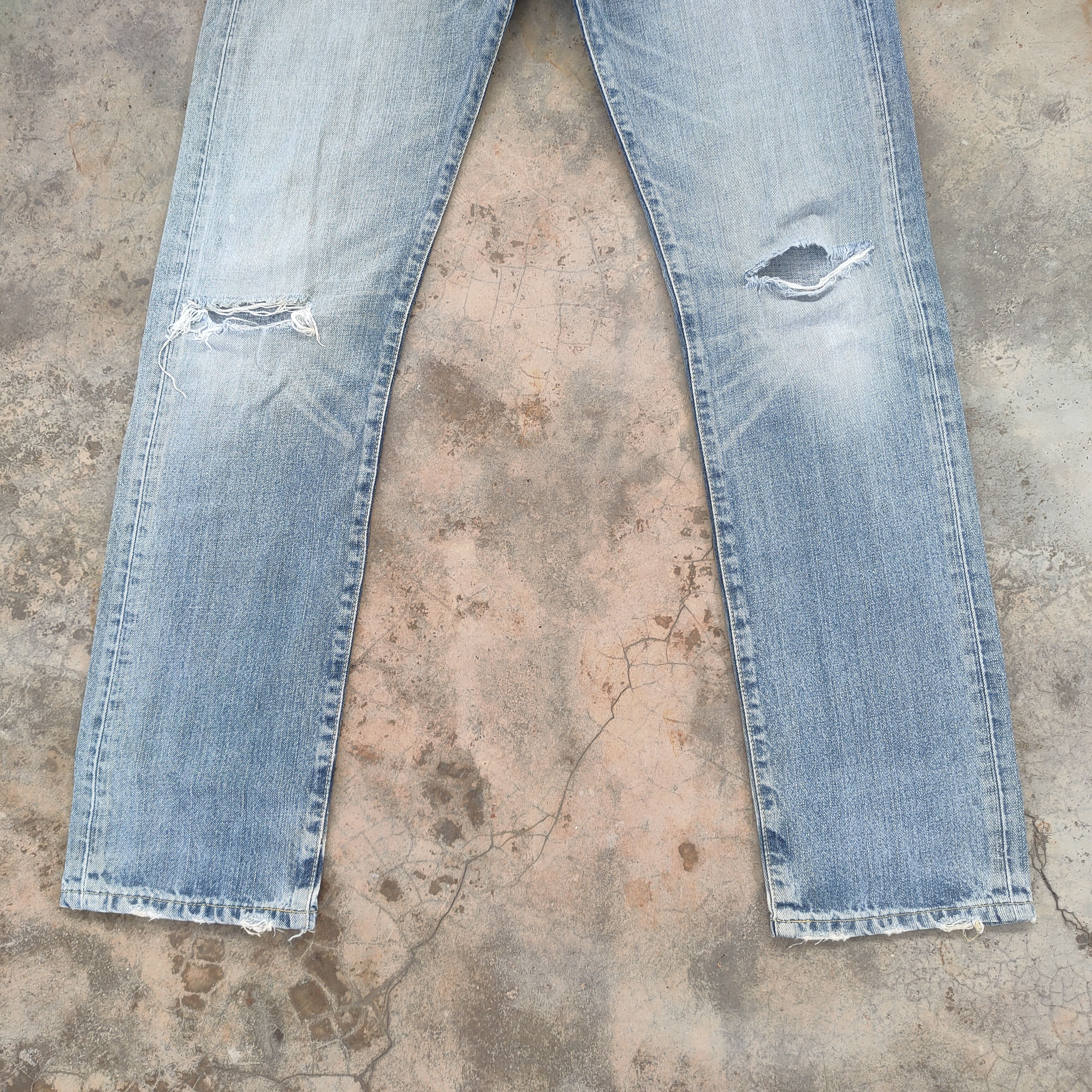 Jean W32×33 VINTAGE LEVI'S 505 FADED WASH DISTRESSED JEANS PANTS Size US 32 / EU 48 - 3 Thumbnail