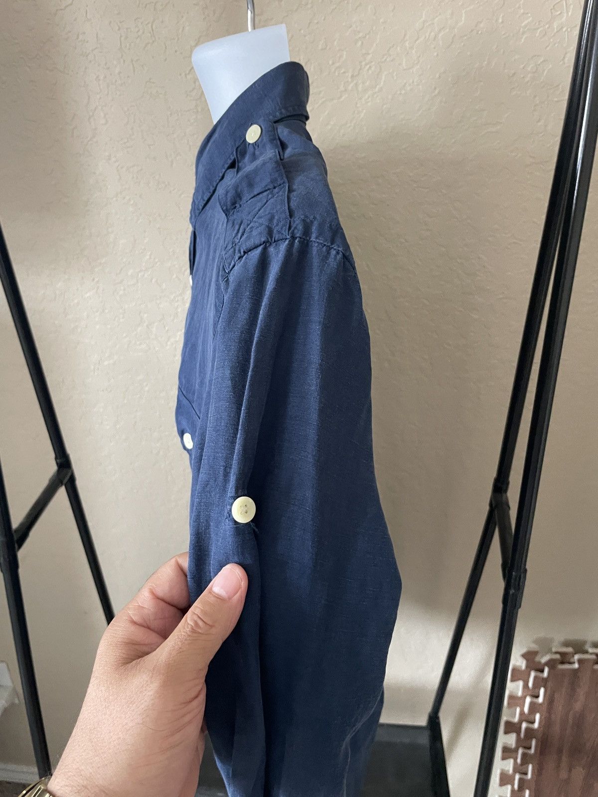 Polo Ralph Lauren 100% Silk Capt Convertible sleeve Shirt Size US L / EU 52-54 / 3 - 3 Thumbnail