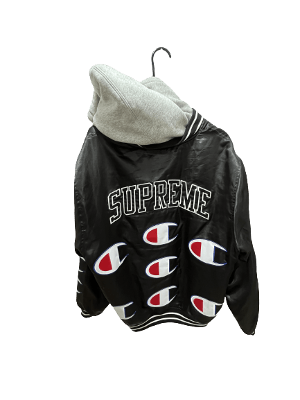 Supreme Champion Supreme Hooded Satin Varsity Jacket | Grailed